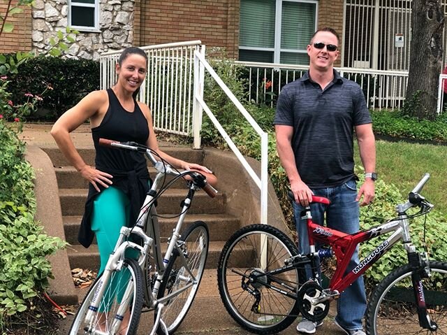 A big thank you to Corinne Sparks &amp;
Jennifer Bohmer who donated the bikes! Lisa and Mark Gross brought them by, and James Taylor made sure the tires were good!! We are so thankful for &quot;our village&quot;!