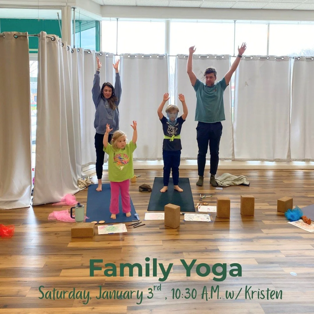 Start the New Year off by connecting with your family through music, movement, and mindfulness. All ages and abilities are welcome to join Kristen's Family Yoga class this Saturday at 10:30 A.M.

Sign-up includes up to three family members. If you ha
