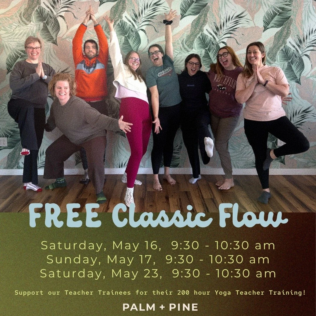 We're offering three FREE classes to our community led by our current cohort of yoga teacher trainees! As they close in on their 200-hour study and certification join them to explore movement and the flow of breath.

Grab your spot for class now: htt