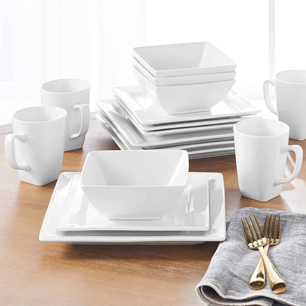 Better Homes &amp; Gardens 16 Piece Square Dinnerware Set via Walmart