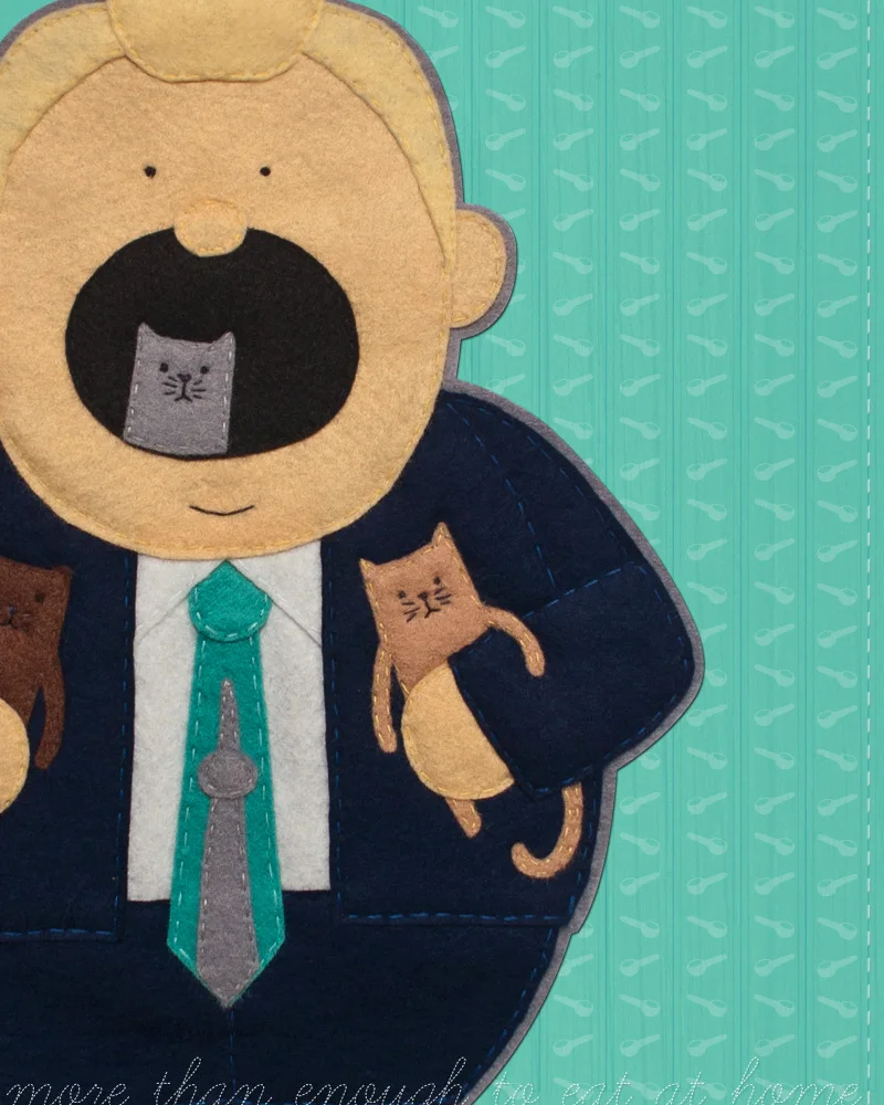 “More than enough to eat at home.” Plush portrait of Rob Ford.