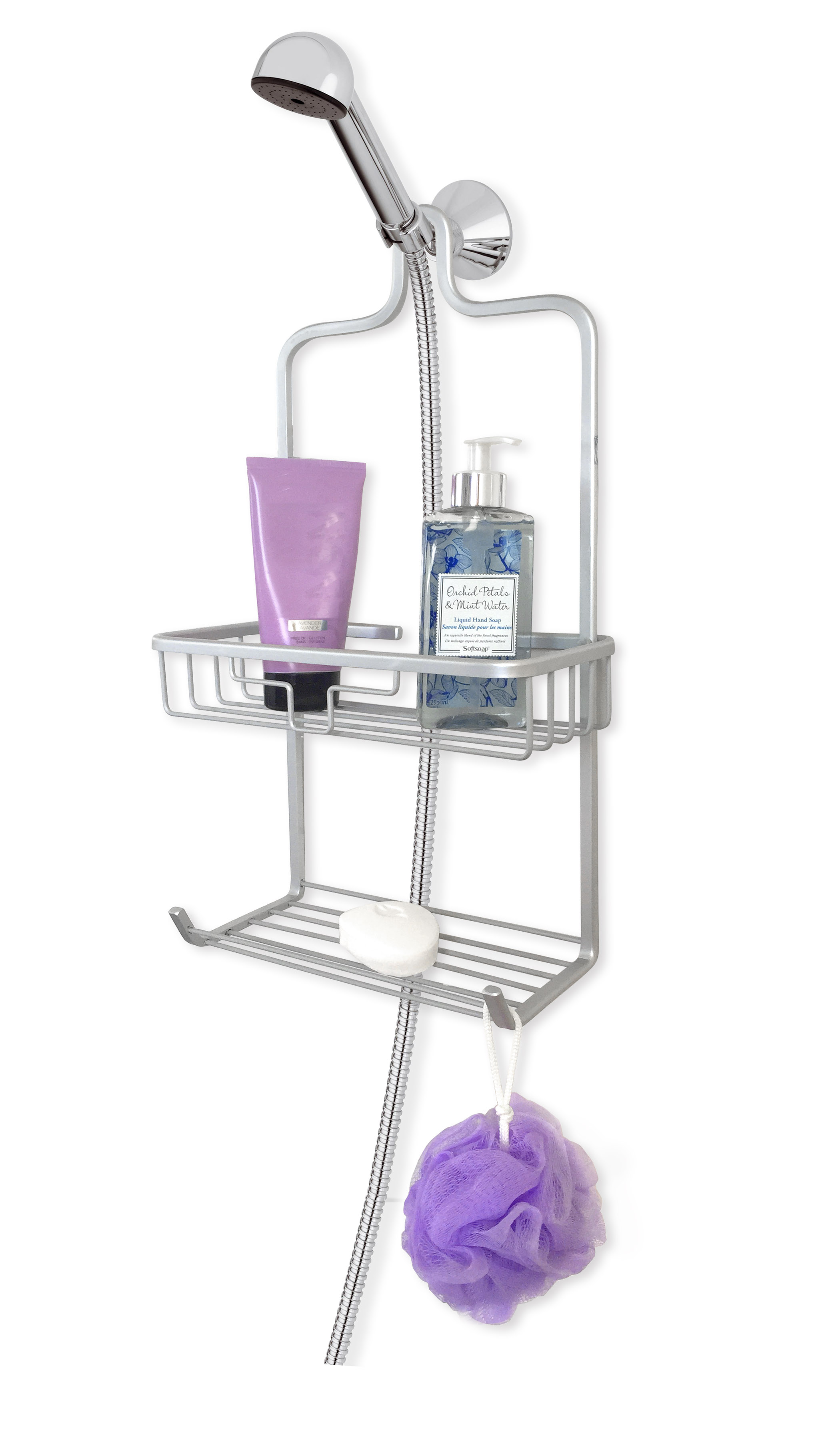 Splash Home Shower Caddy Bathroom Hanging Head Two Basket Organizers Plus  Dish for Storage Shelves for Shampoo, Conditioner and Soap - OIL RUBBED  BRONZE 