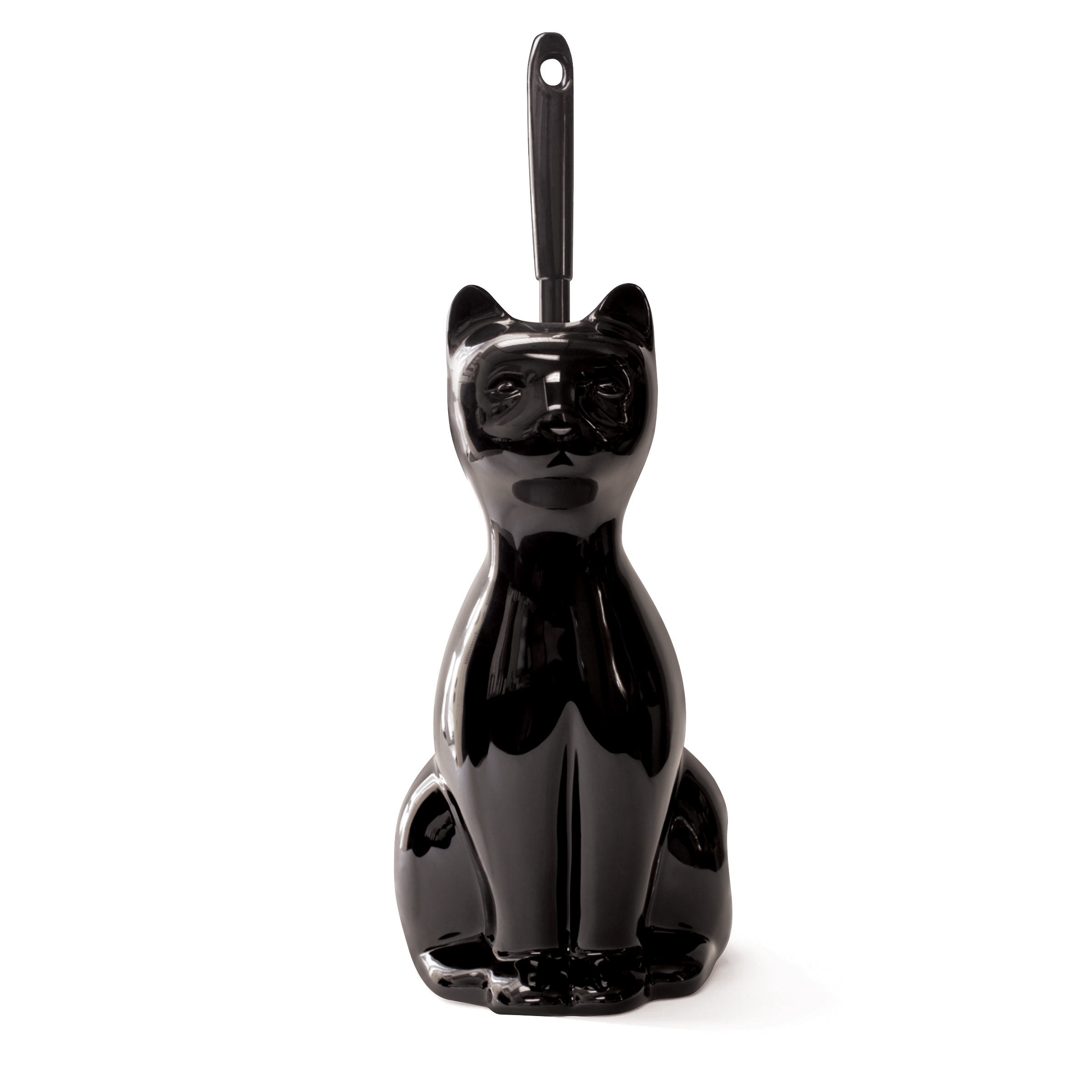 Cat ceramic toilet brush holder 