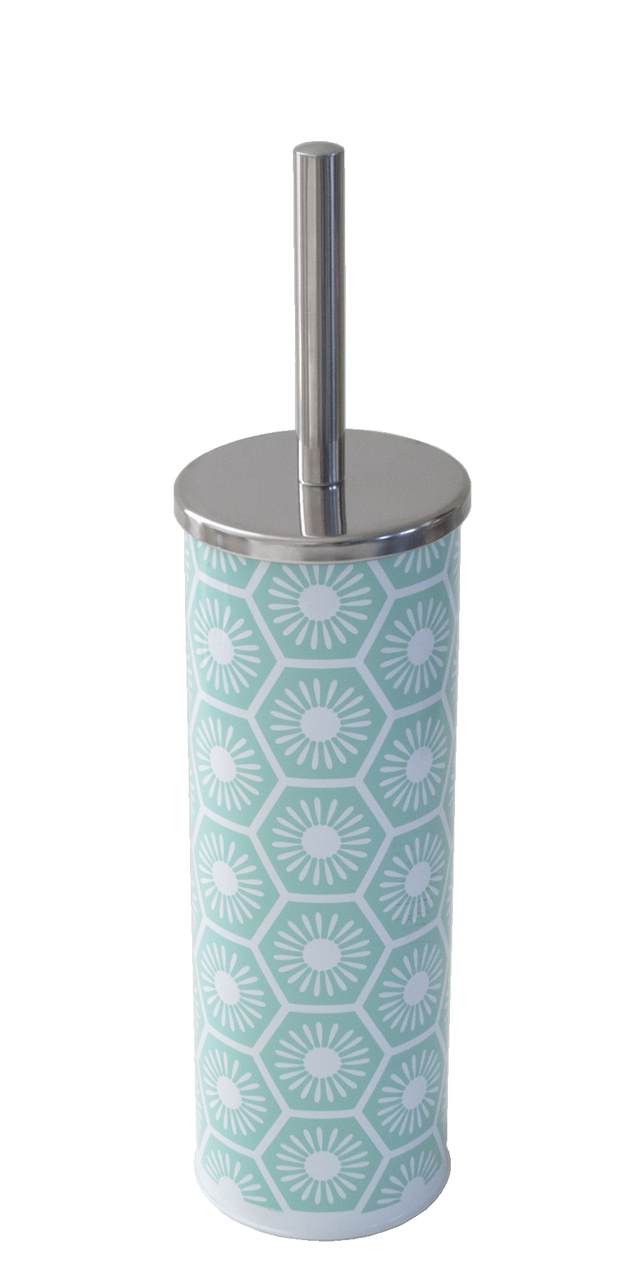 Aqua printed toilet brush holder 