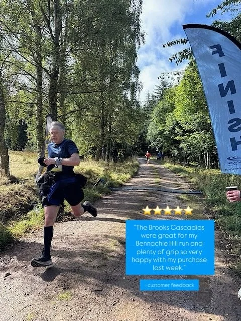 We love hearing customer feedback when it comes to training and race day wear 👟⛰️

Well done Brian on the Bennachie Hill Race - thanks for trusting Ally with your feet for this one 😎