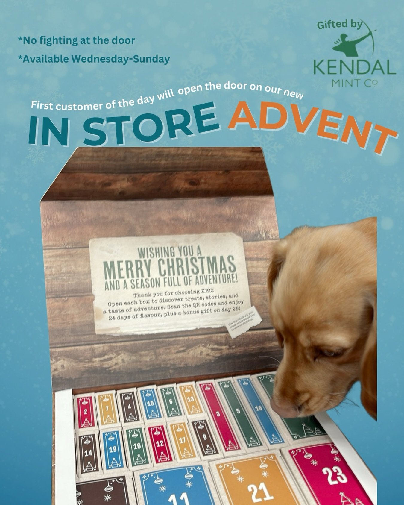 In store advent courtesy of @kendalmintco 

It would be greedy for us to keep it allllll for ourselves. 

So to celebrate the festive spirit ~ each day between now and Christmas the FIRST customer in store will pop open the KMC door 🎊

* Wednesday -