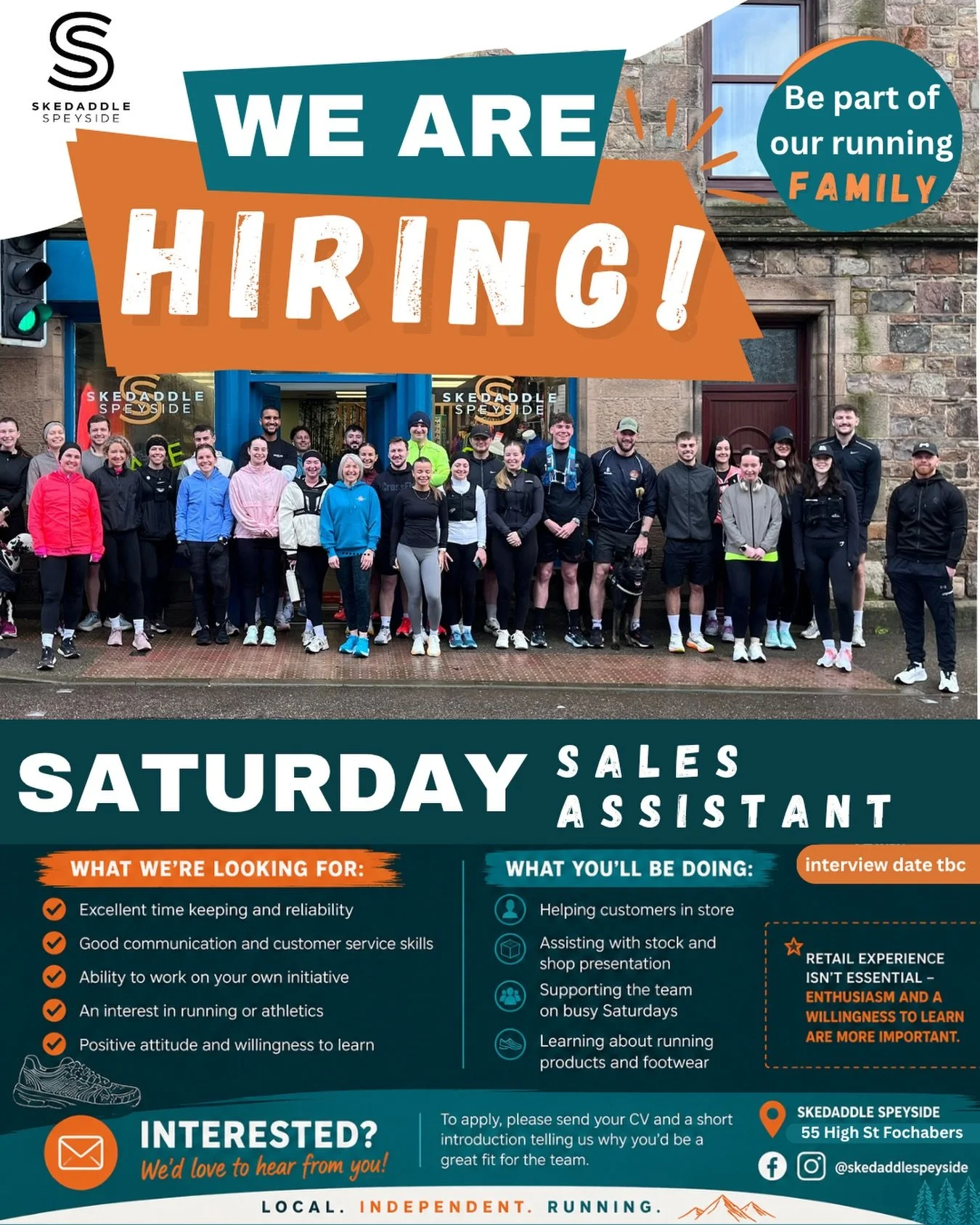 WE ARE HIRING 🏃&zwj;♂️✨

After sharing the opportunity with our newsletter subscribers, we&rsquo;re now opening applications to the wider community.

We&rsquo;re looking for a reliable &amp; keen Saturday Sales Assistant to join the team at Skedaddl