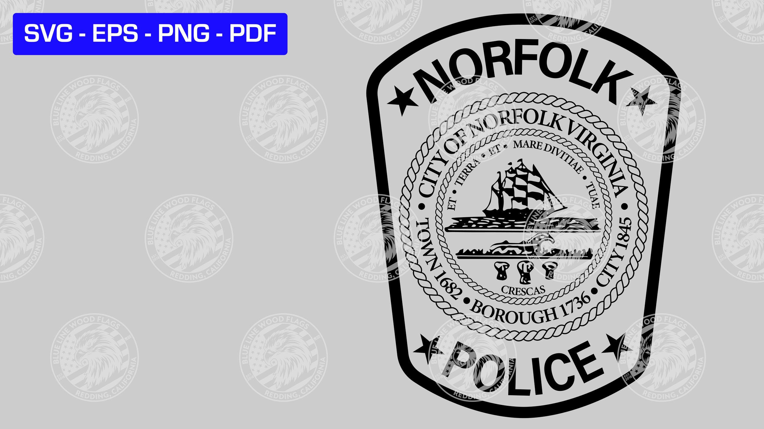 Norfolk, Virginia Police Patch SVG File