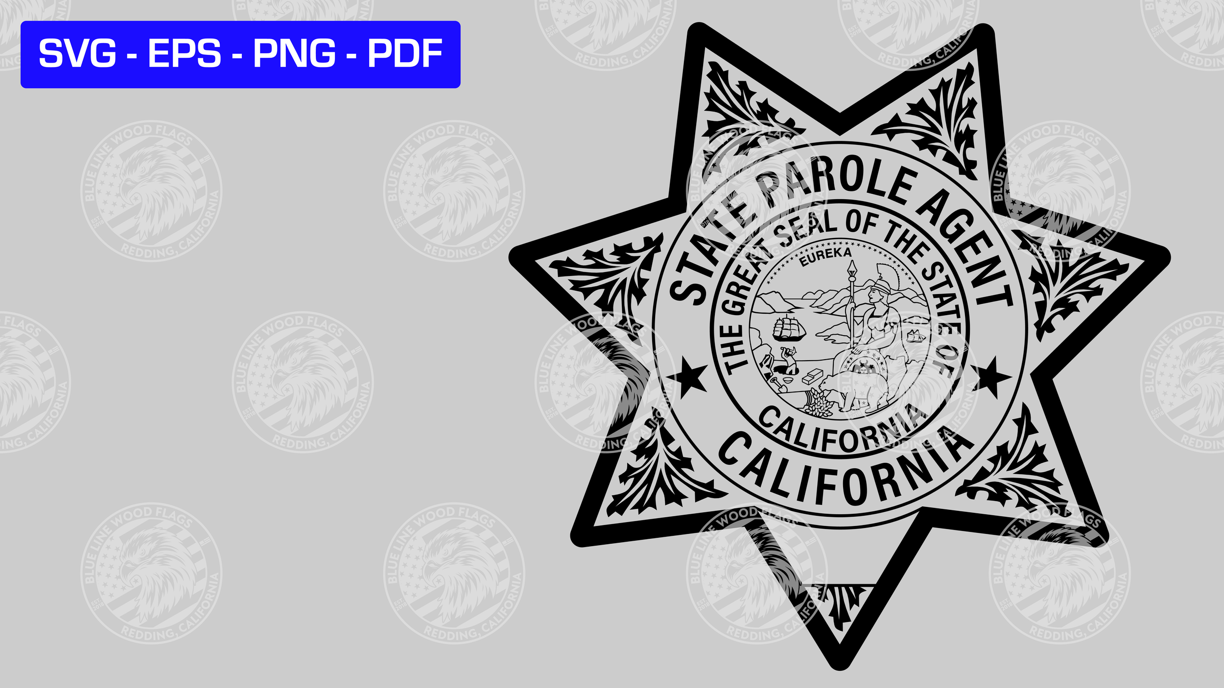 California State Parole Agent Badge SVG File