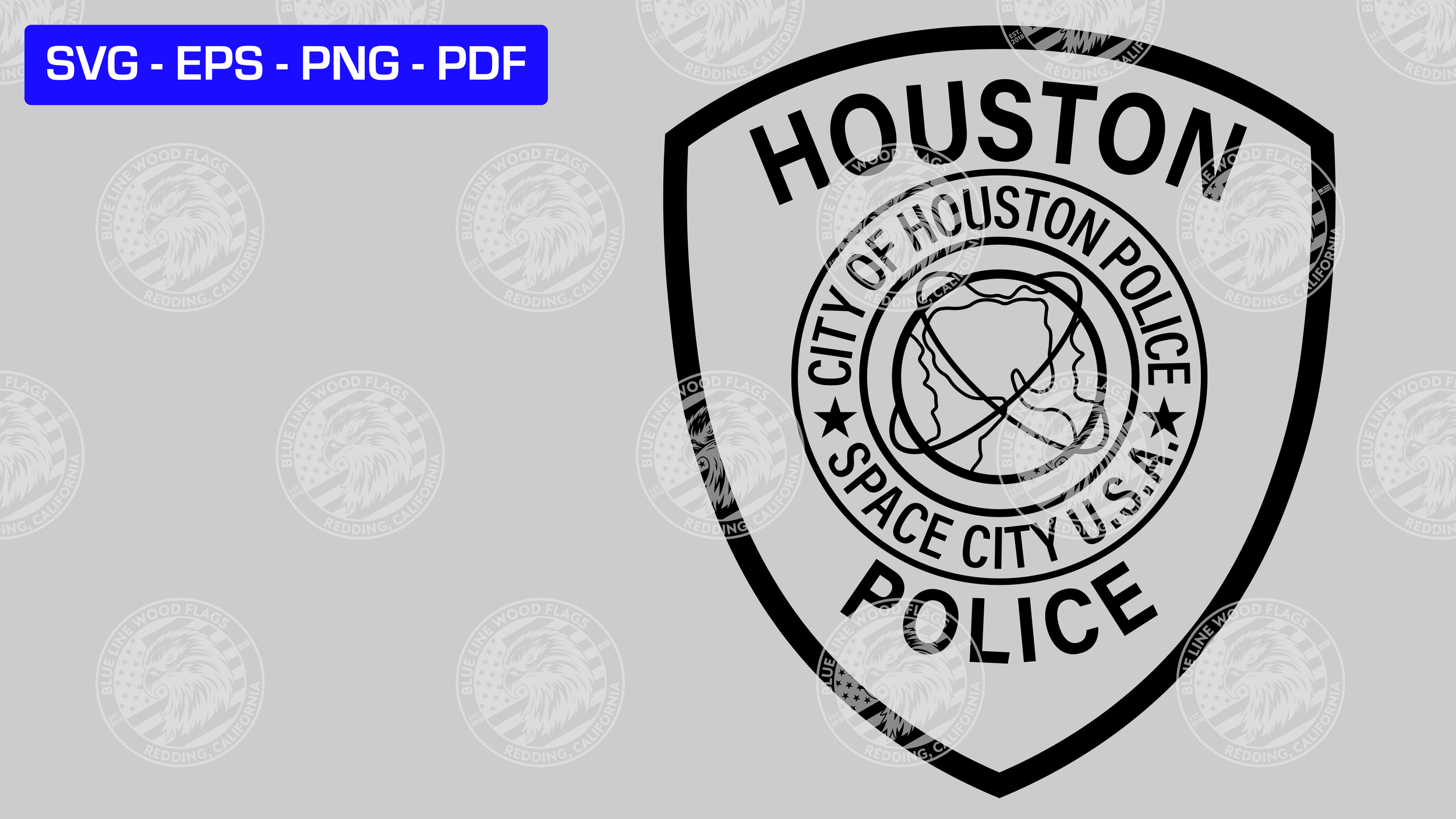 Houston, Texas Police Patch SVG File
