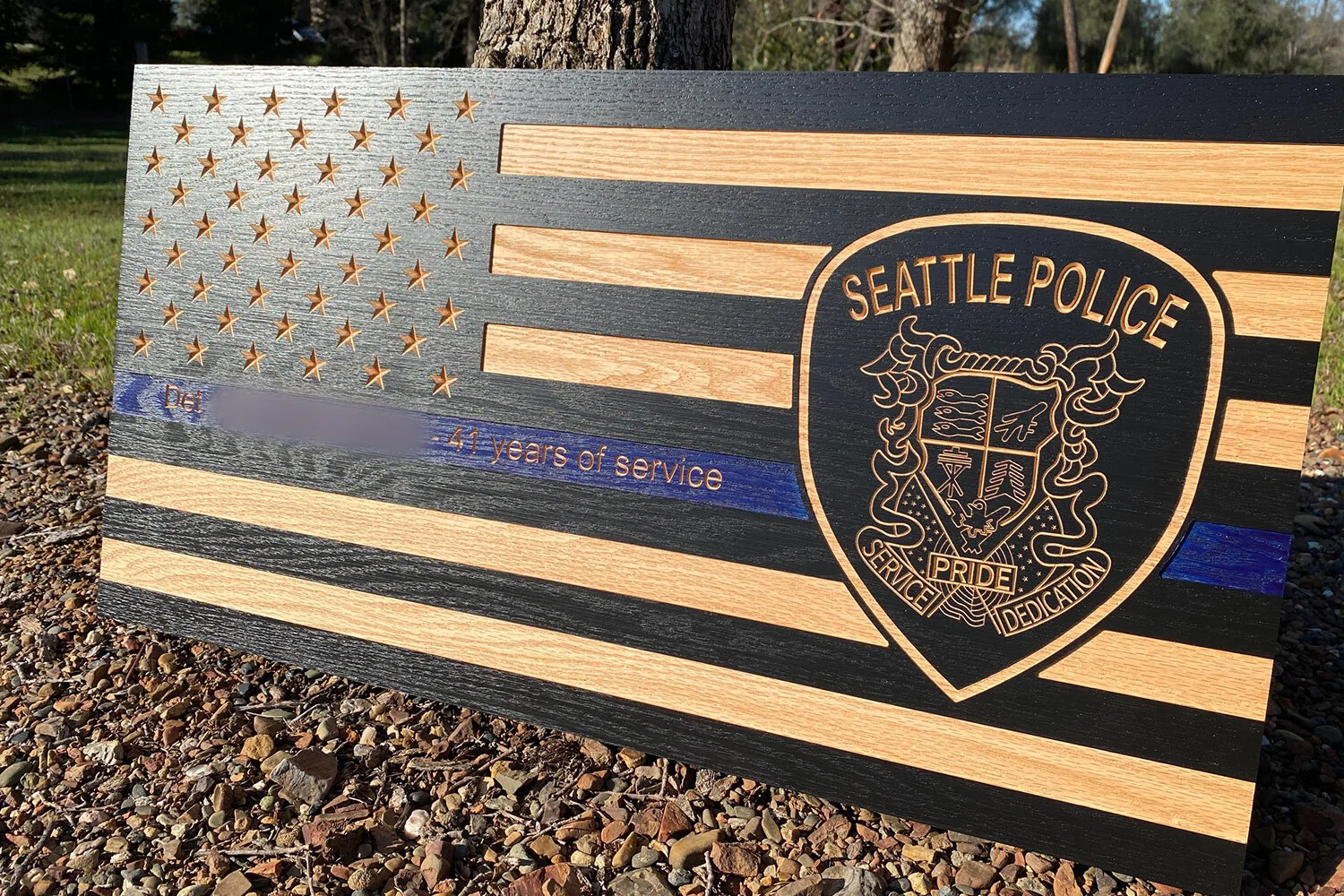Blue Line Flag - Seattle Police Patch (old style)