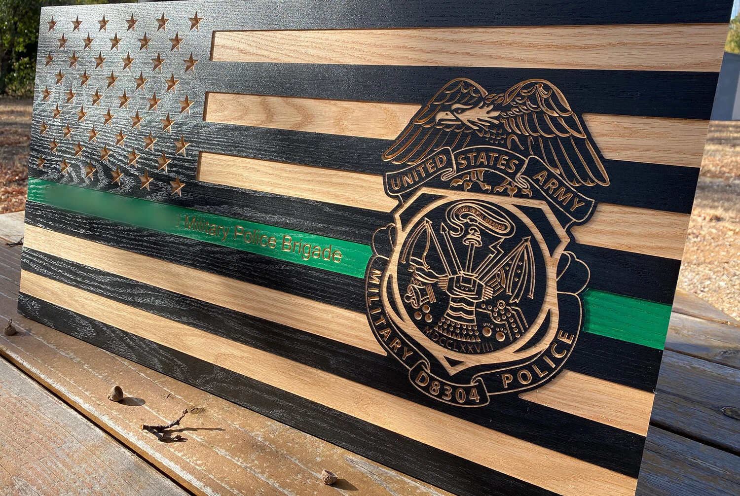 Green Line Military Flag