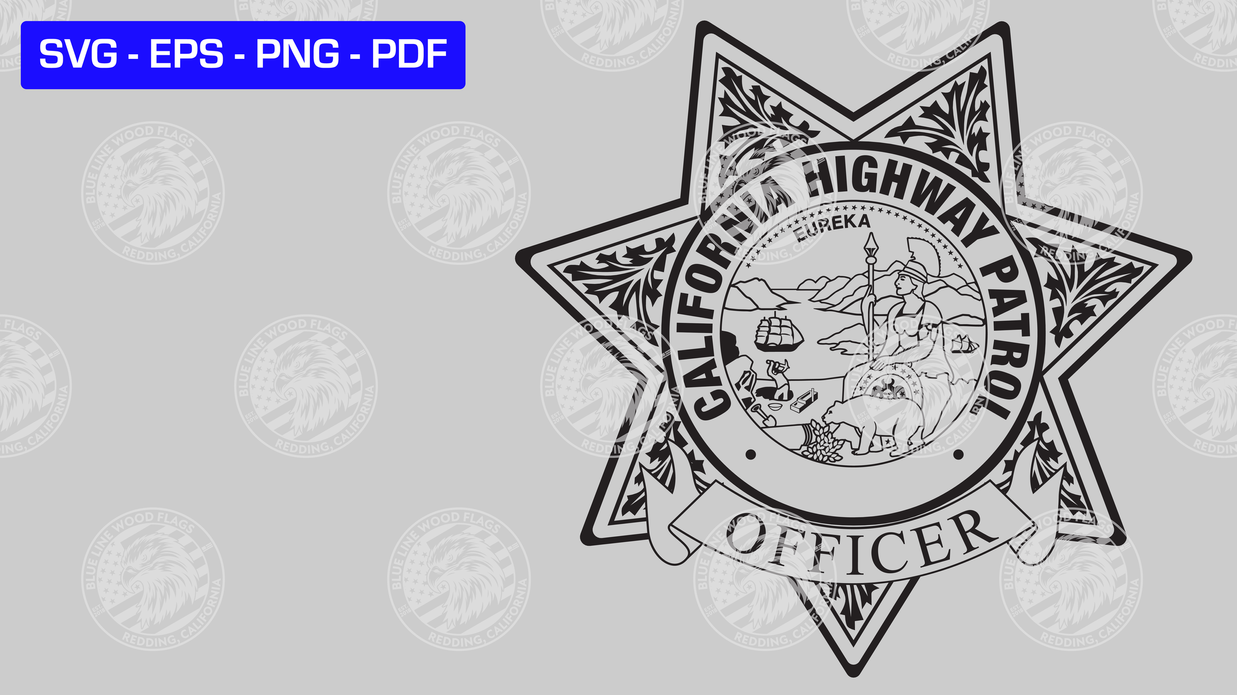 California Highway Patrol Officer Badge SVG File
