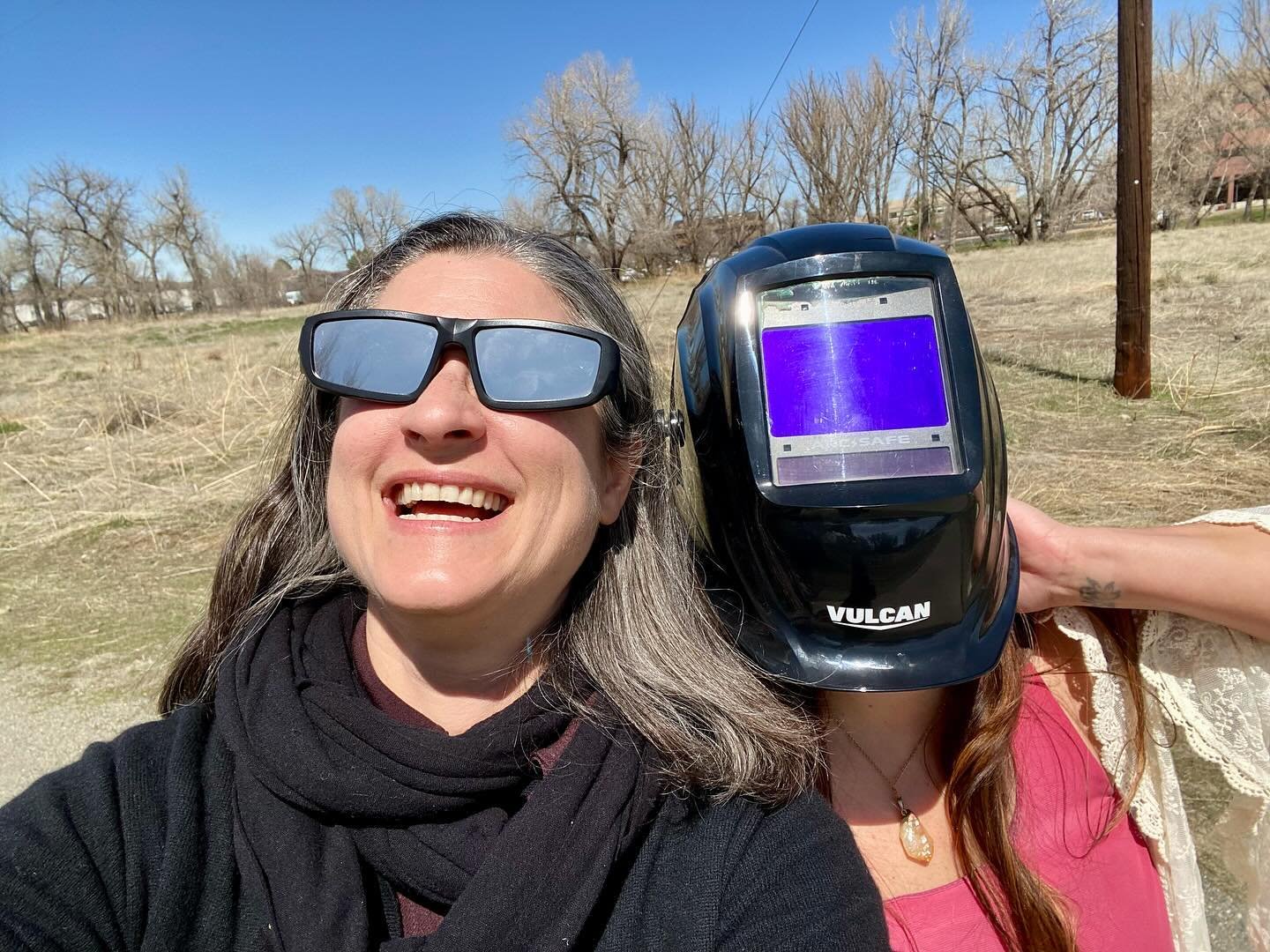 Eclipse selfie with Iron Woman, a.k.a. my suite mate Brittany Caparas.