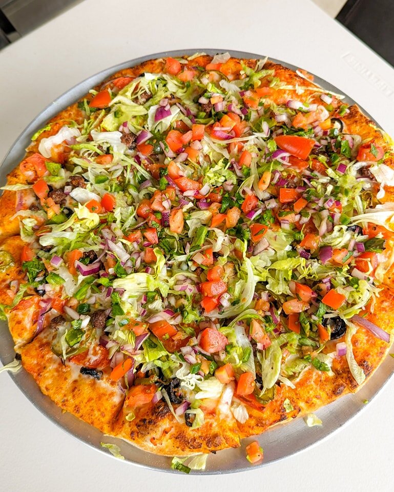 Celebrate Cinco de Mayo with our 🥙🍕 TACO PIZZA with Pico de Gallo!!!

Starting this Friday May 5th for Cinco de Mayo! Available all weekend until Sunday May 7th!

😋🔥 Taco Pizza: Marinara &amp; White Garlic Sauce mixed, Mozzarella Cheese, Bell Pep