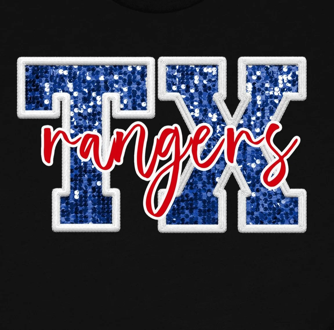 TX Rangers Sequin DTF