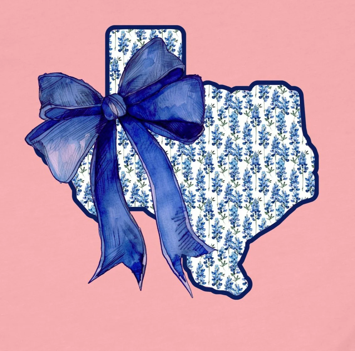 Bluebonnet Blue Bow DTF