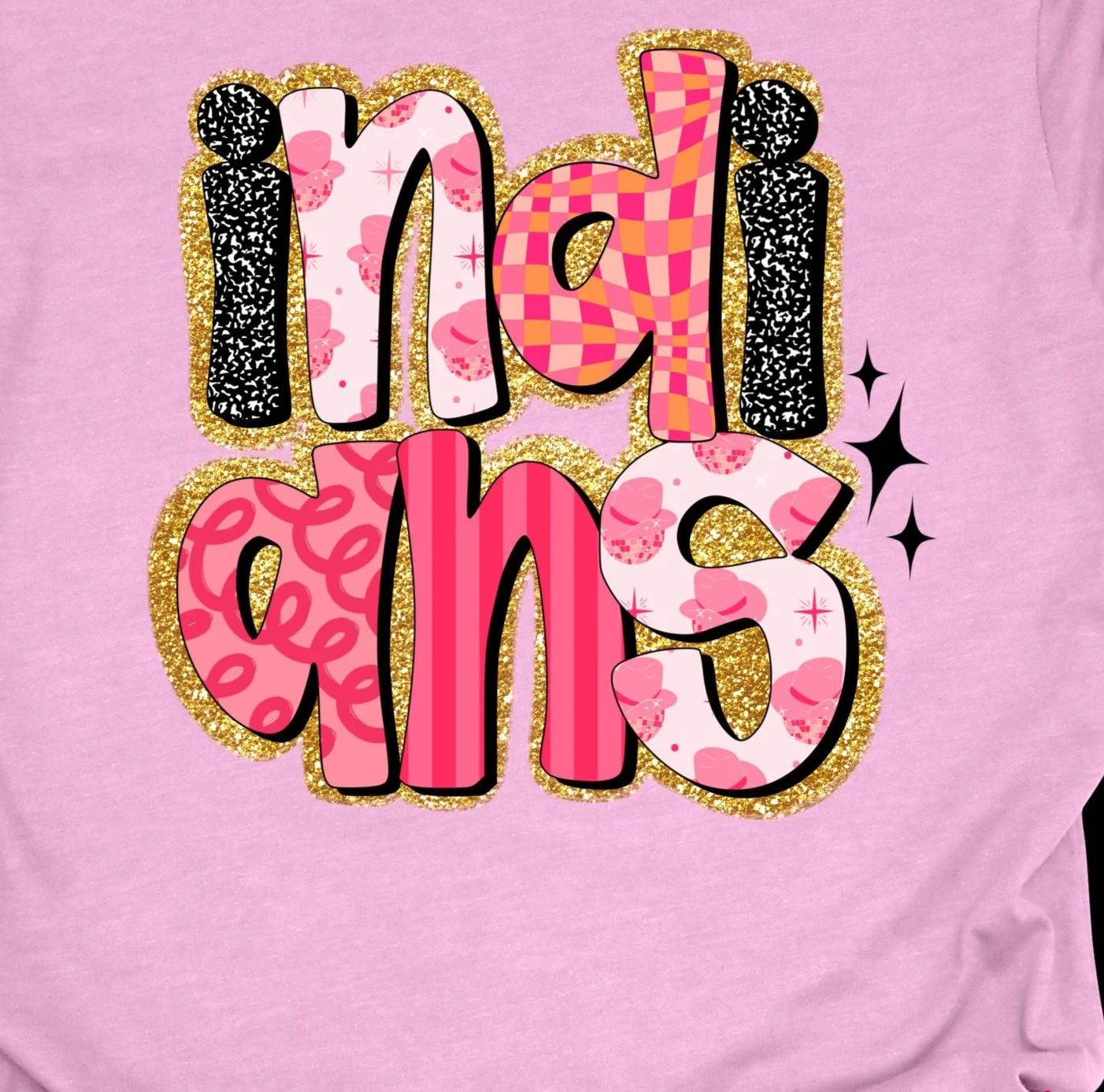 Indians Retro Pink and Glitter DTF
