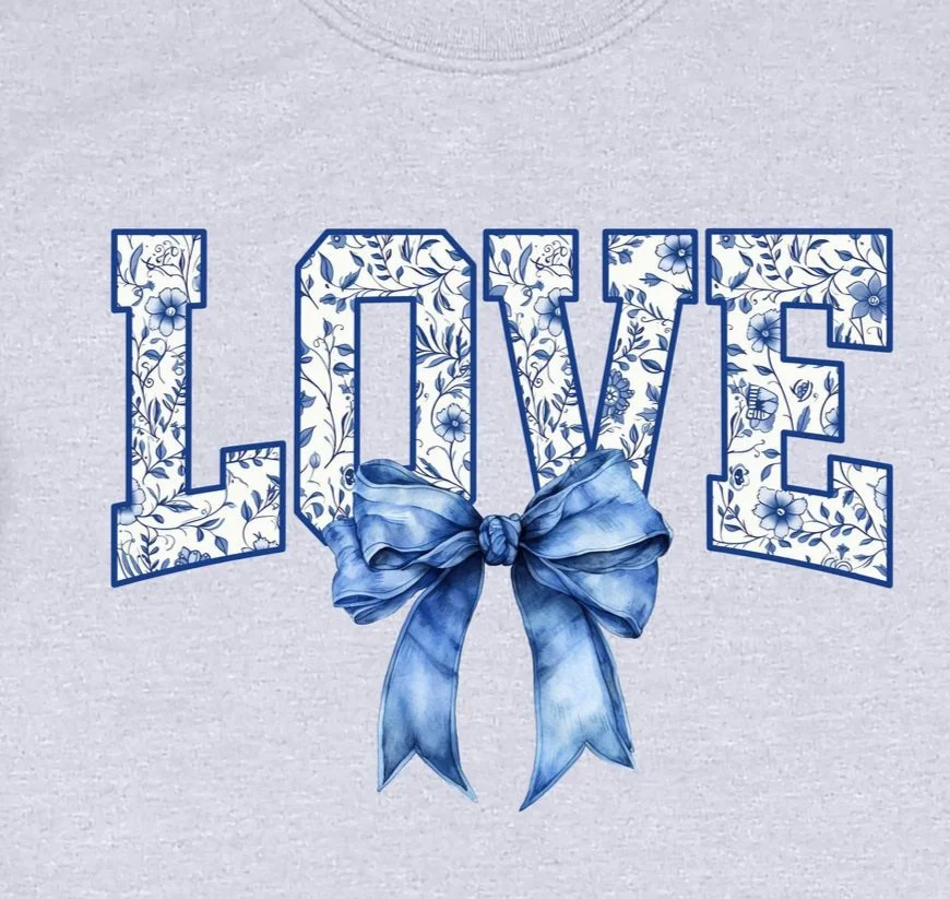 Love Flowers Blue DTF