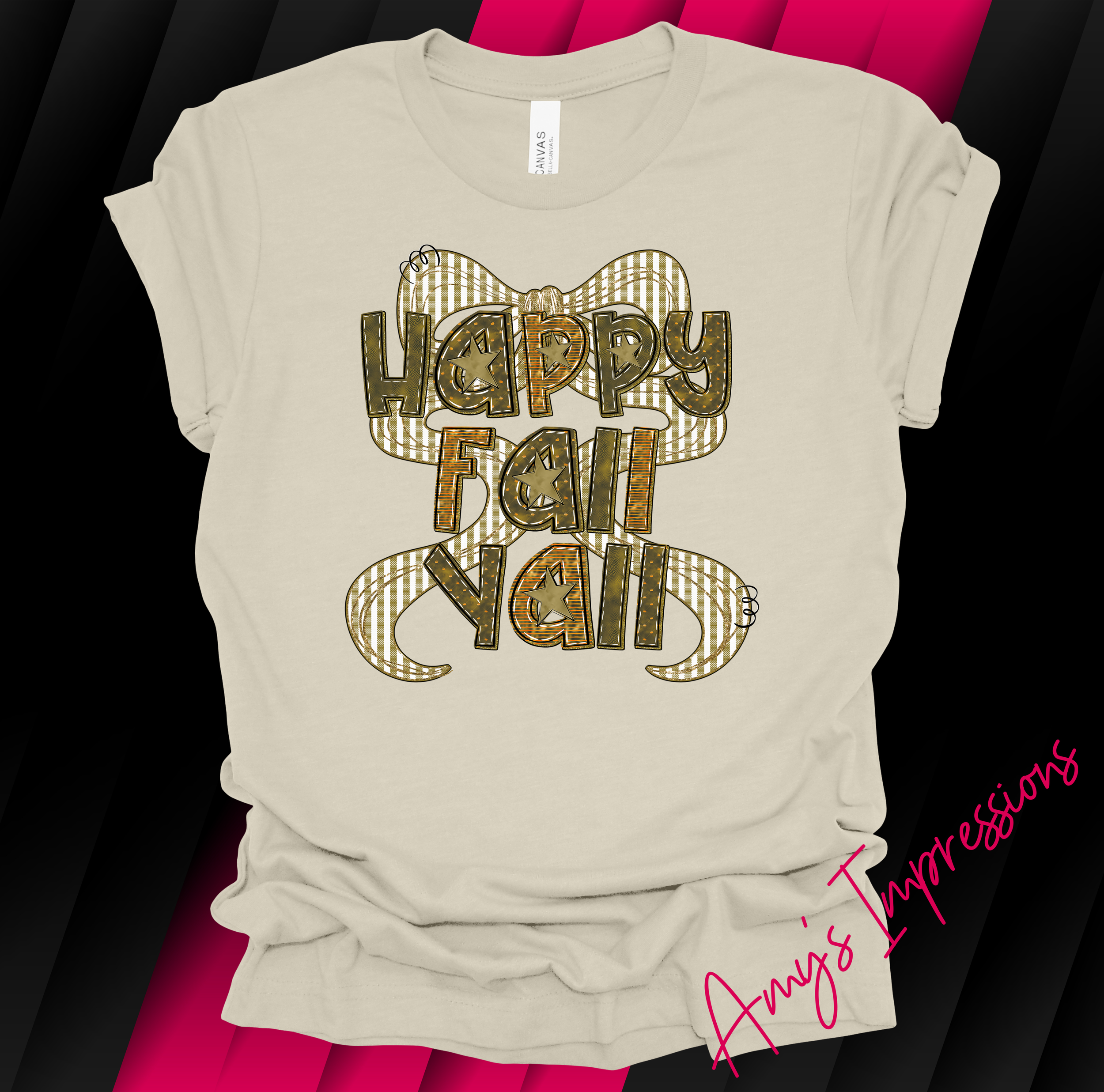 Happy Fall Yall Gold Pattern