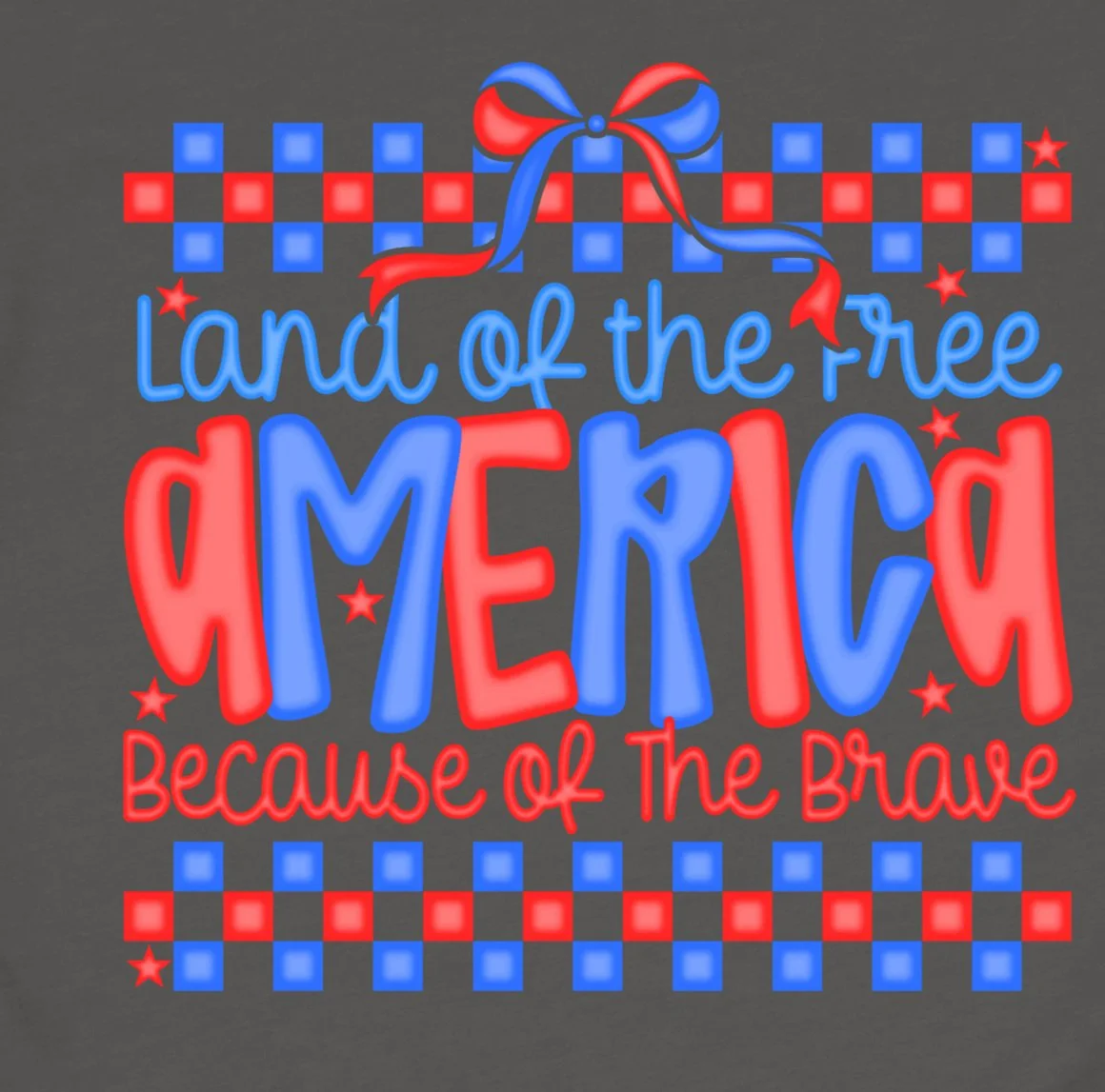 America Land of the Free Neon DTF