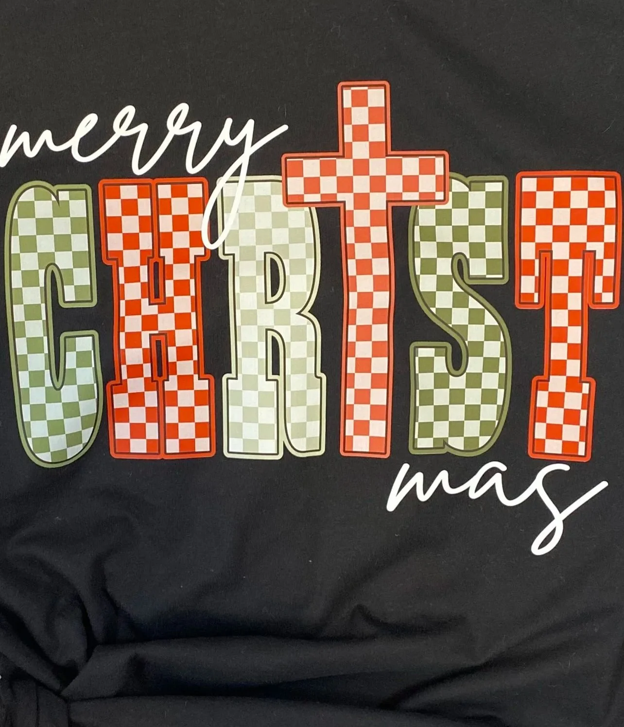 Merry Christmas Checkerboard DTF