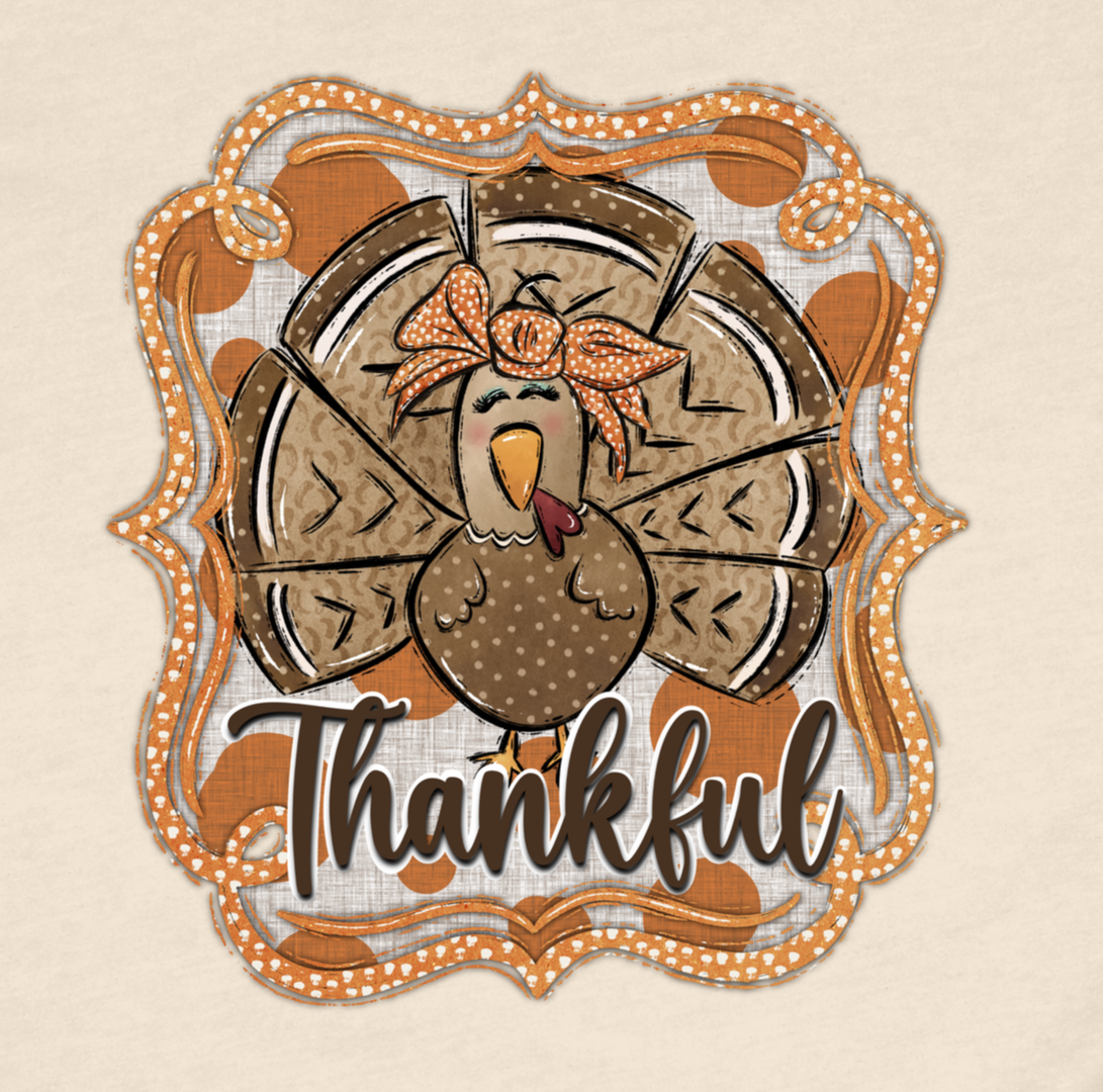 Thankful Watercolor Turkey DTF