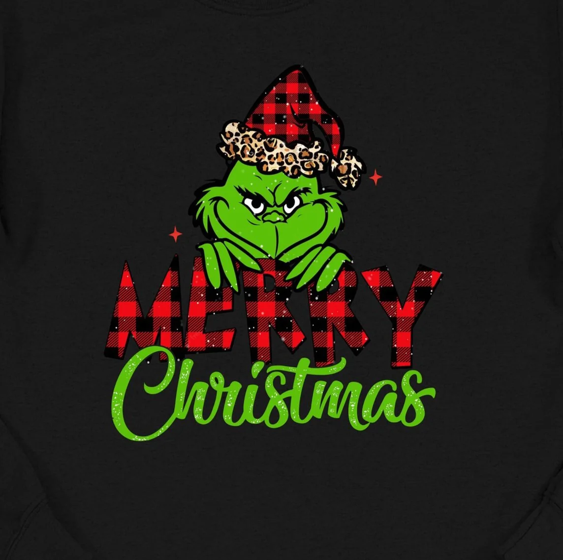Merry Christmas Grinch Leopard DTF