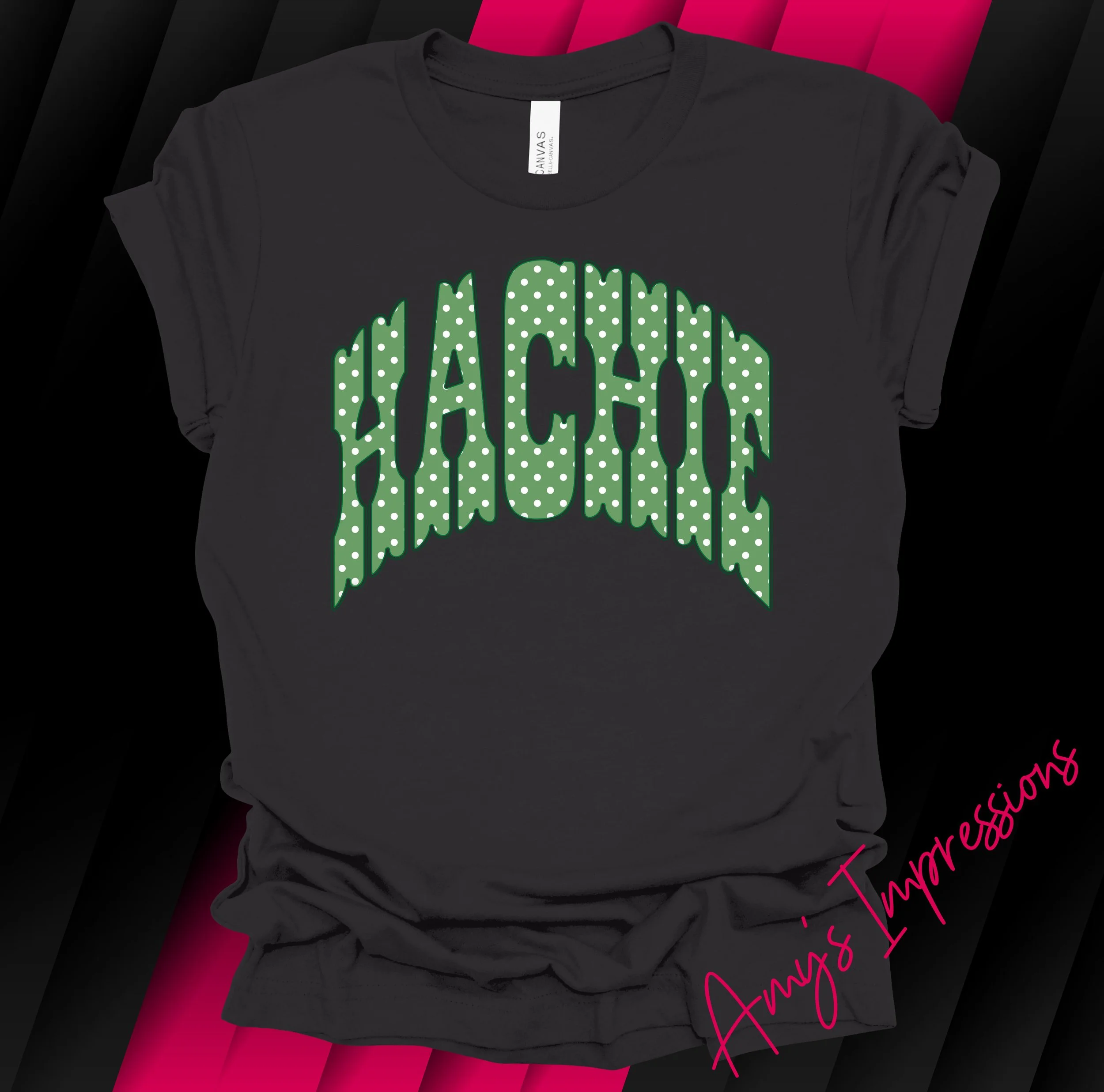 HACHIE DOTS ARCH GREEN BELLA DARK GREY.JPG