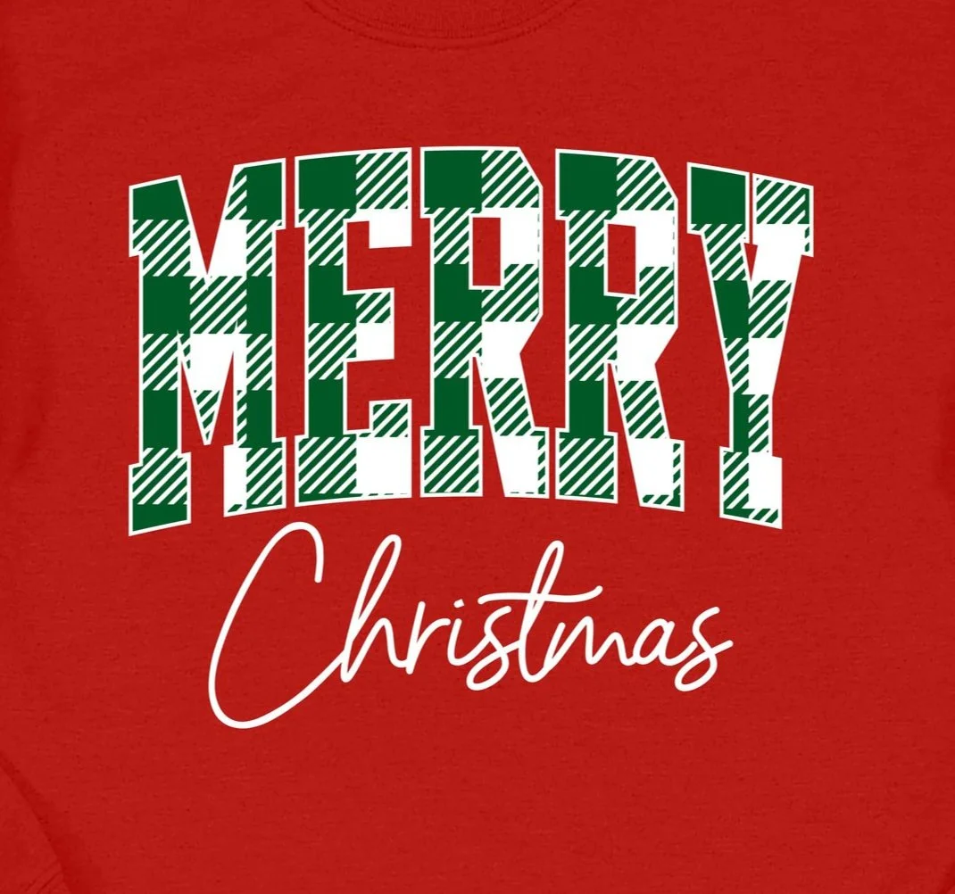 Green Plaid Merry Christmas DTF