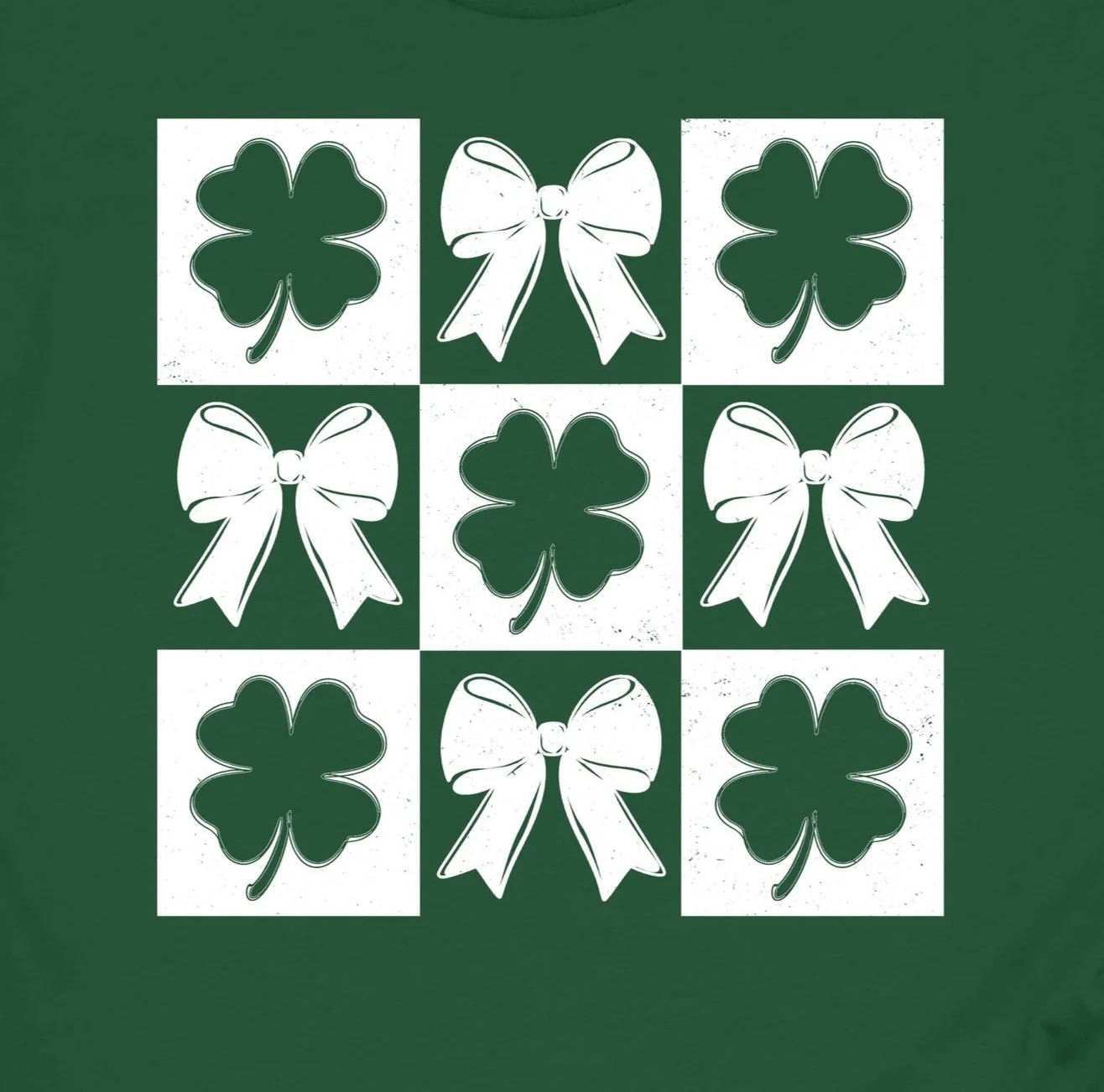 Shamrock Checkerboard White DTF