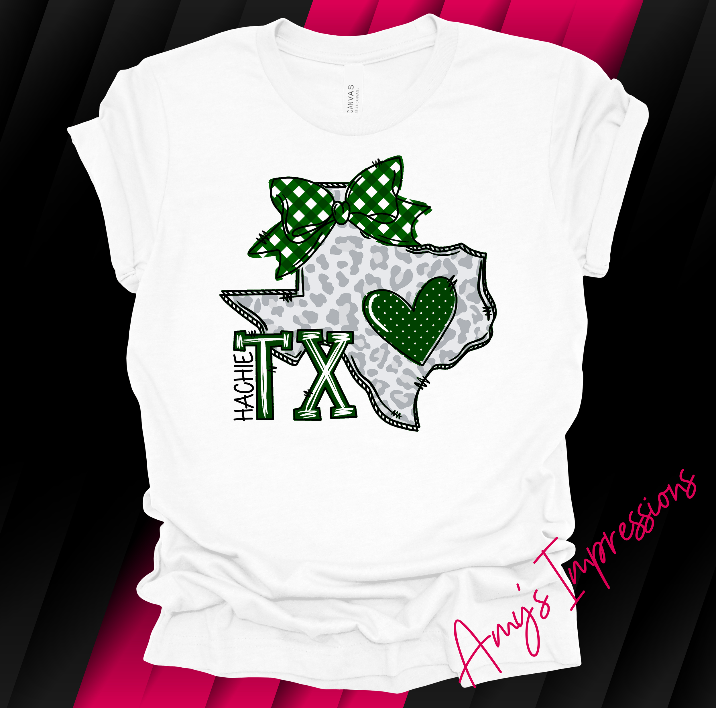 TEXAS GREEN LEOPARD BOW HACHIE BELLA WHITE.png