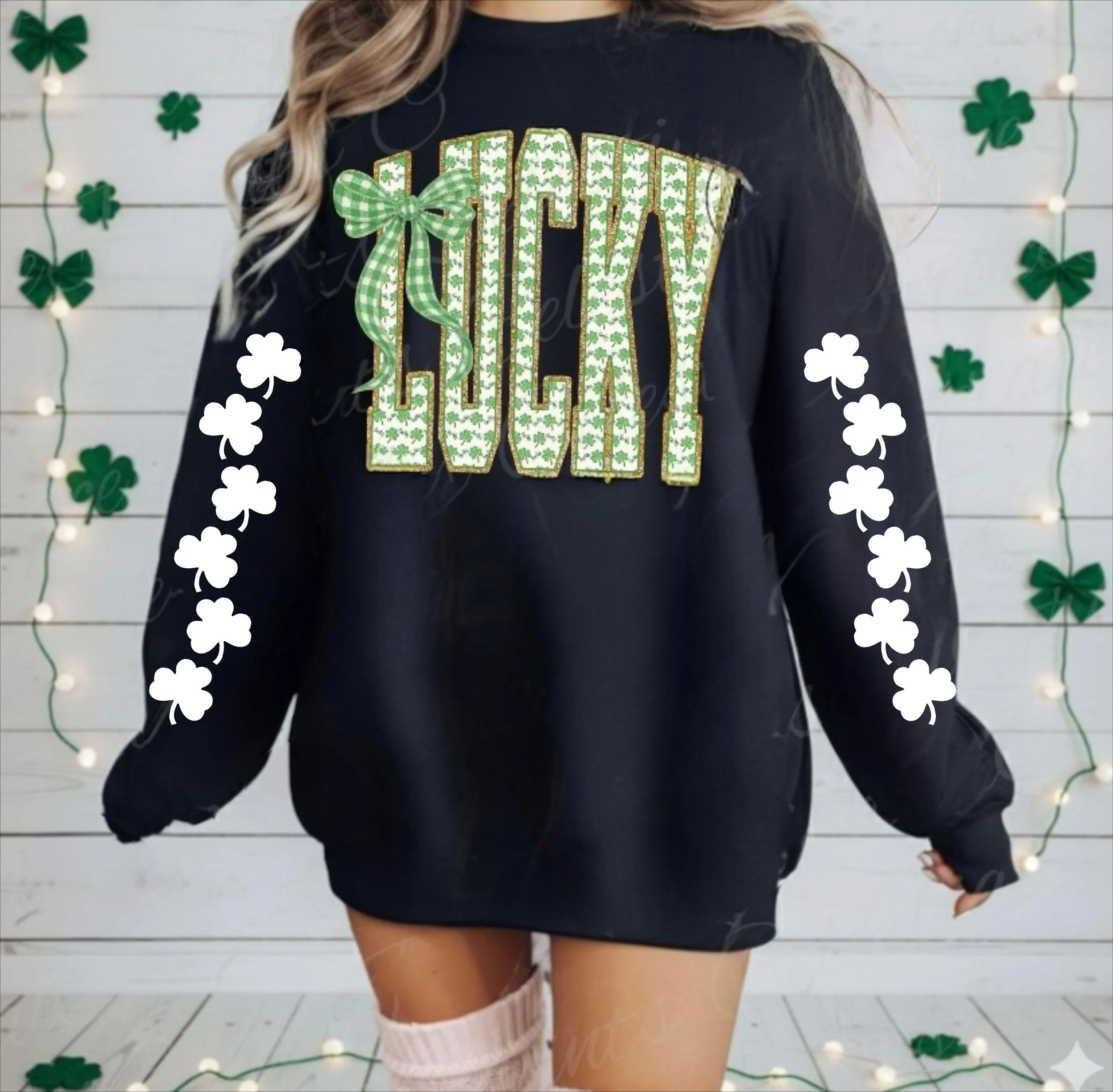 Lucky Shamrock Bow DTF