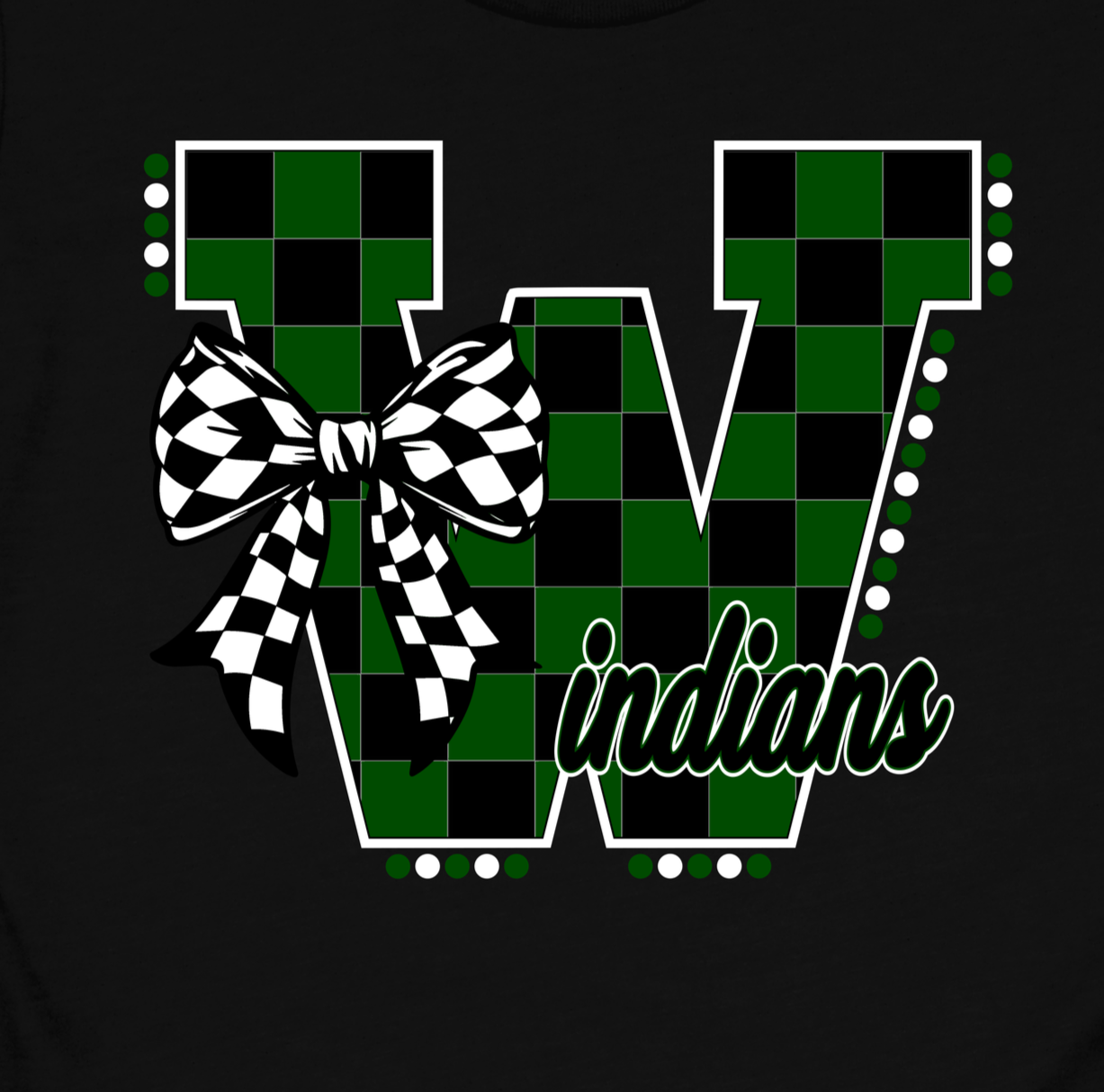 Indians Checkered Mascot DTF