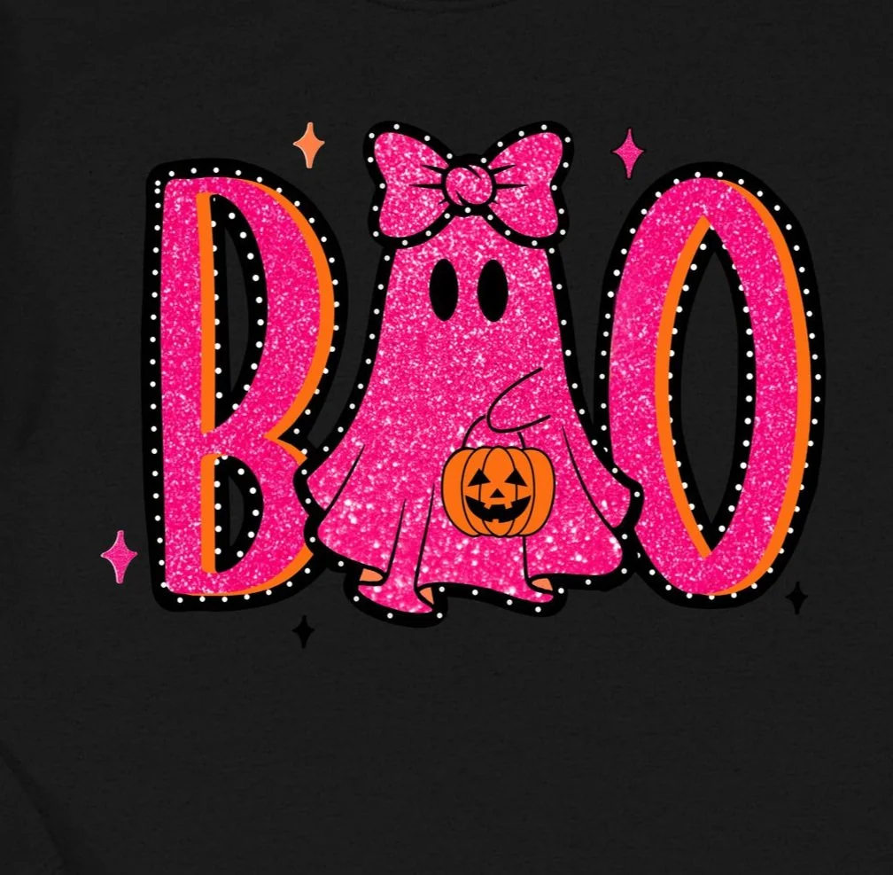 BOO Pink Glitter DTF