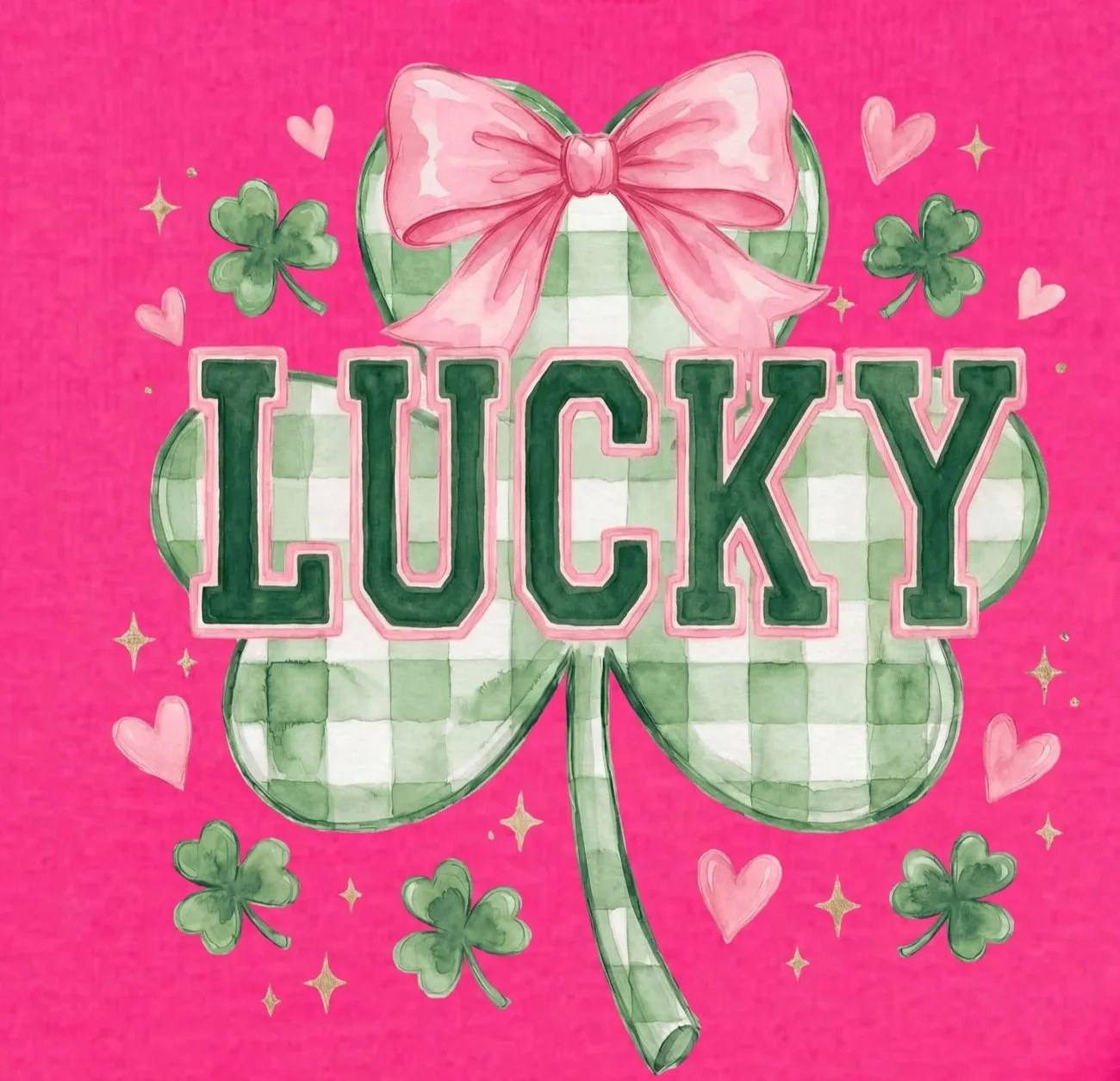 Lucky Pink Bow DTF
