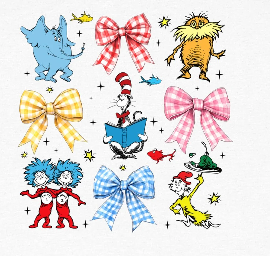 Dr Seuss Bow DTF