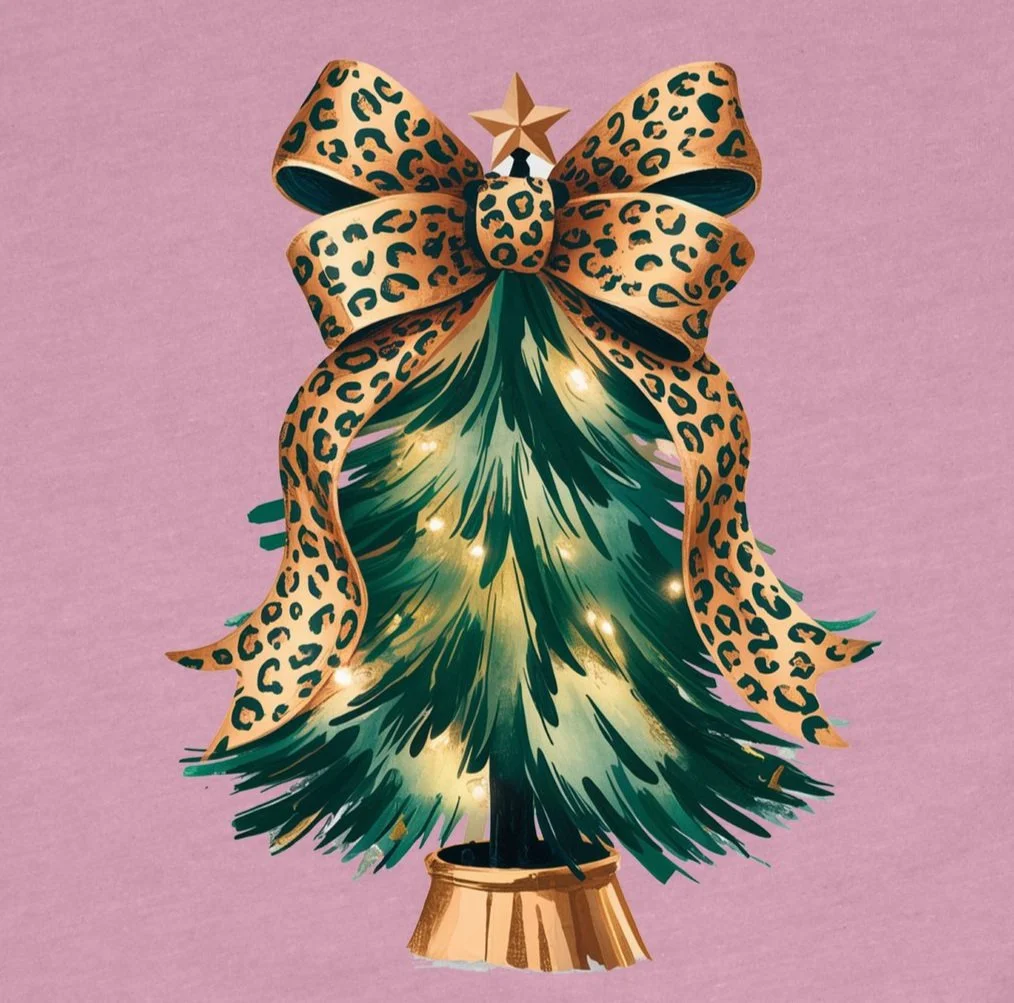 Christmas Tree Green Leopard DTF