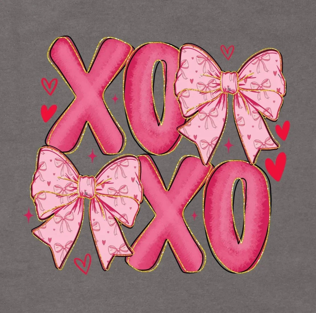 XOXO Pink Bow DTF
