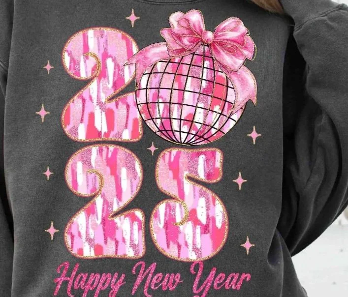 2025 Happy New Year Glitter DTF