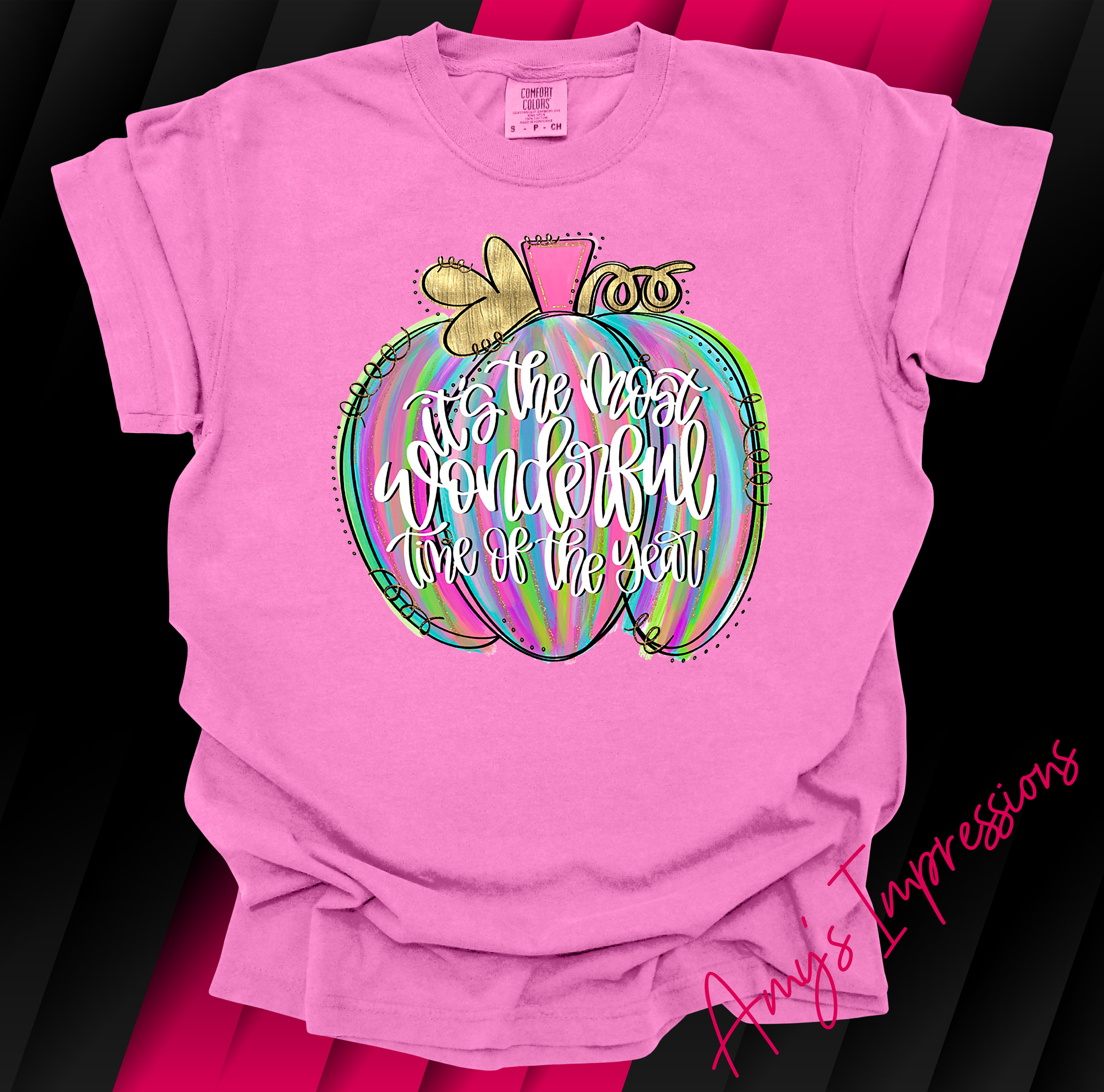 Pink and Gold Pumpkin