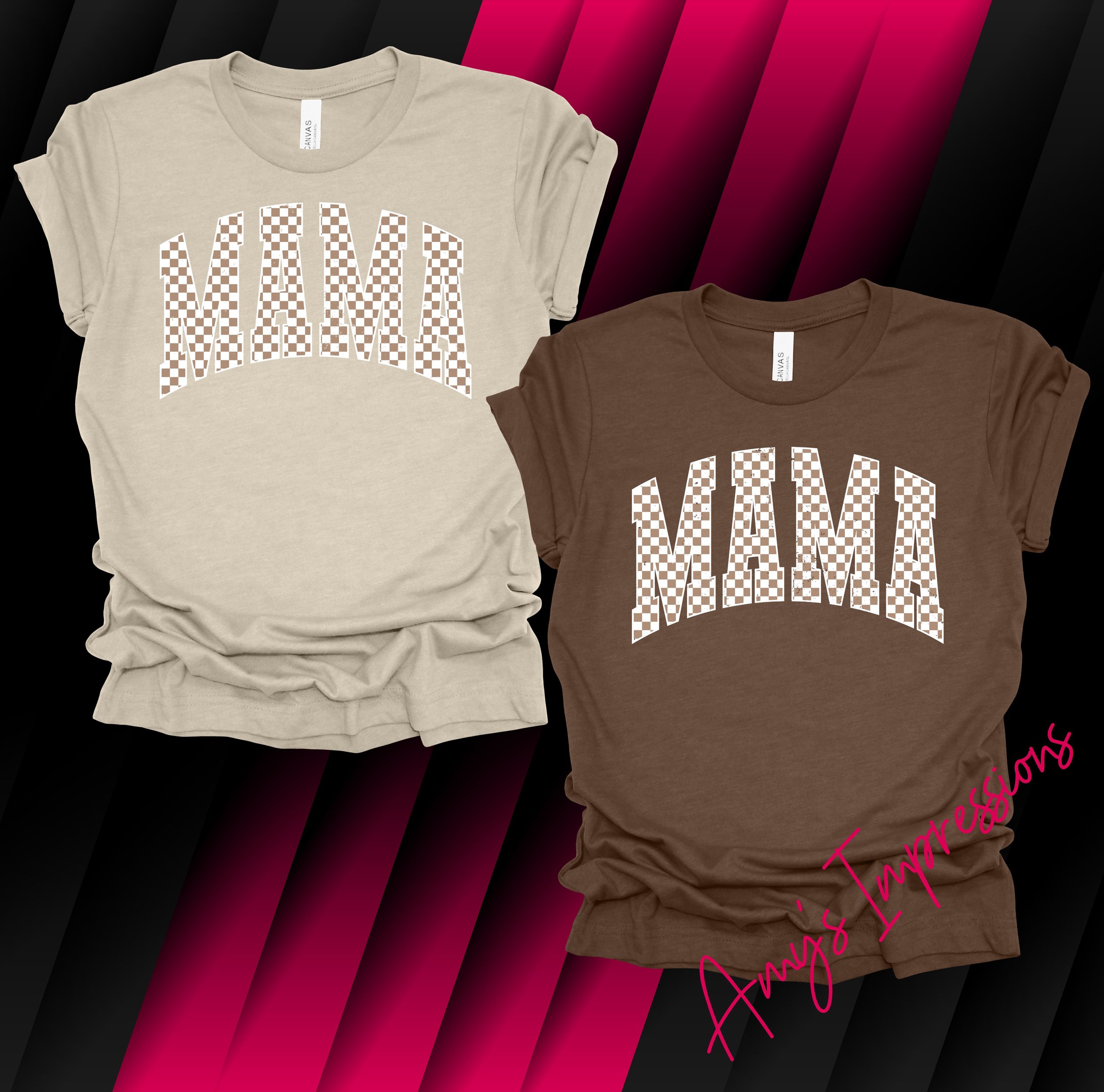 Mama Varsity Brown Checker