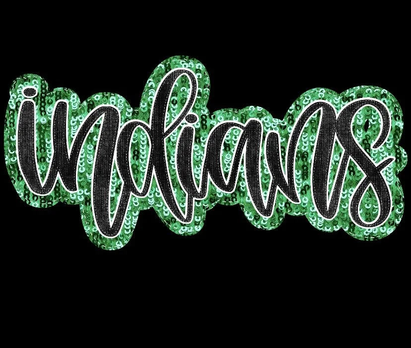 Faux Green Glitter Indians DTF