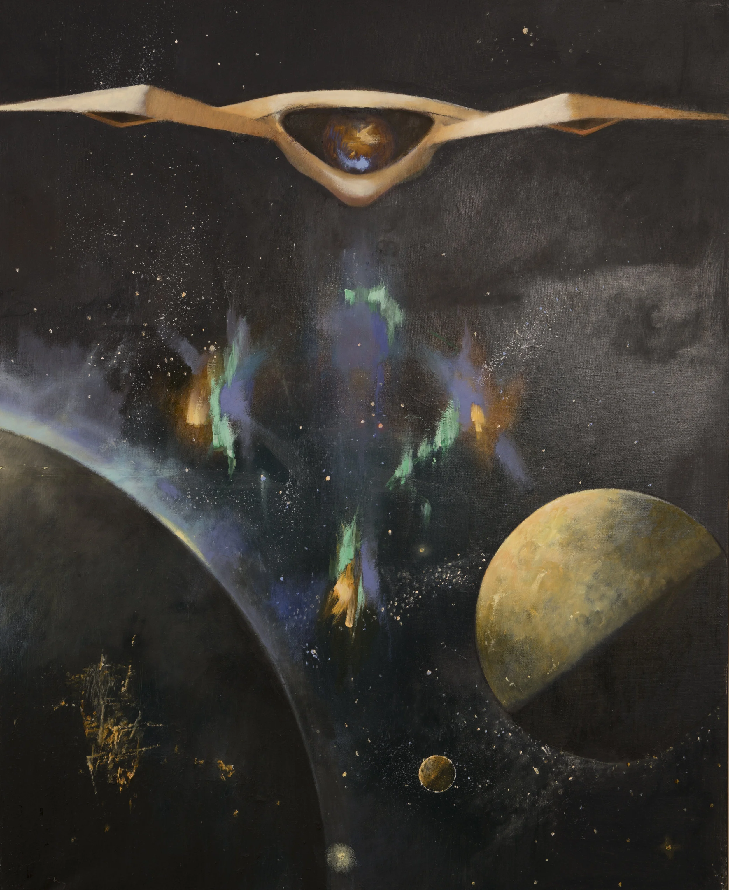 Spaceship in space, 2016Oil on canvas, 81 x 100cm