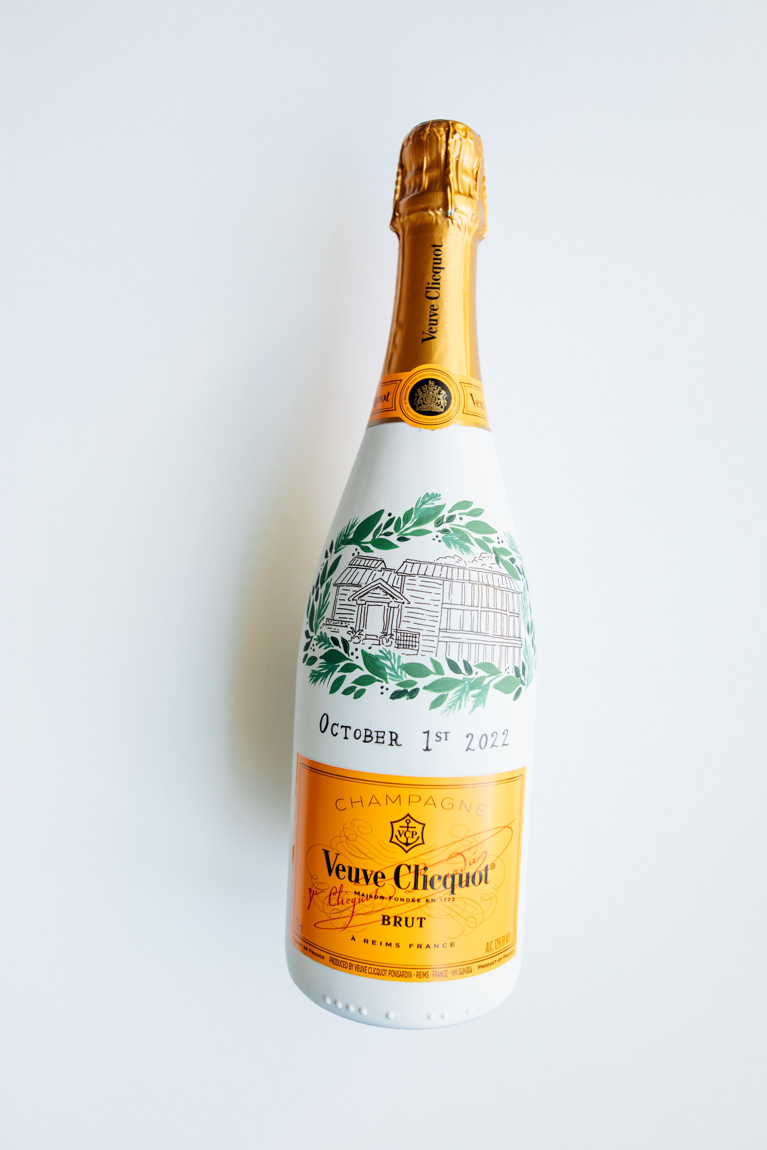 Painted Veuve Clicquot Bottle