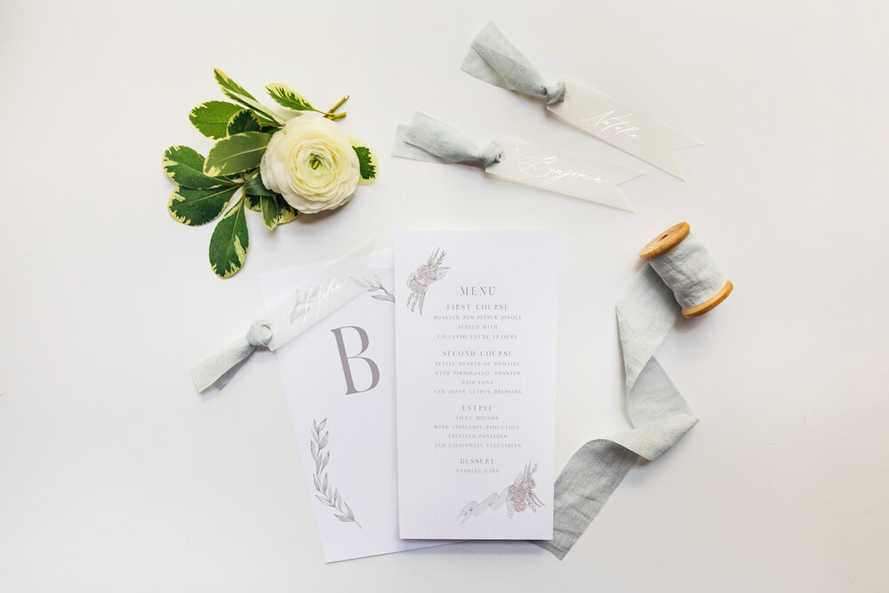 30A Alys Beach, Wedding Stationery, Menu Design Memphis TN Wedding Paper Goods