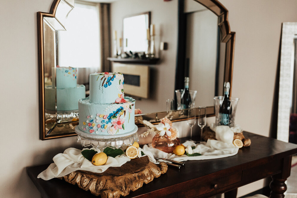 Light Blue Cake Table Wedding Liberty Hall