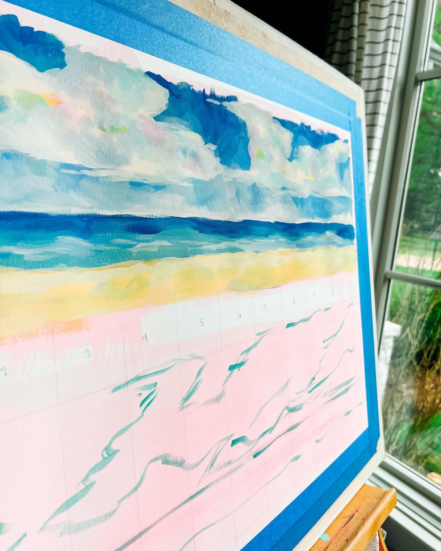 Alys Beach bookmarks are in the shop! I had a blast making the Florida bookmarks as a one-and-done, but then heard a note in the @doitfortheprocess podcast to pick a scene and do it over and over so I measured out two beach scape paintings and if tha