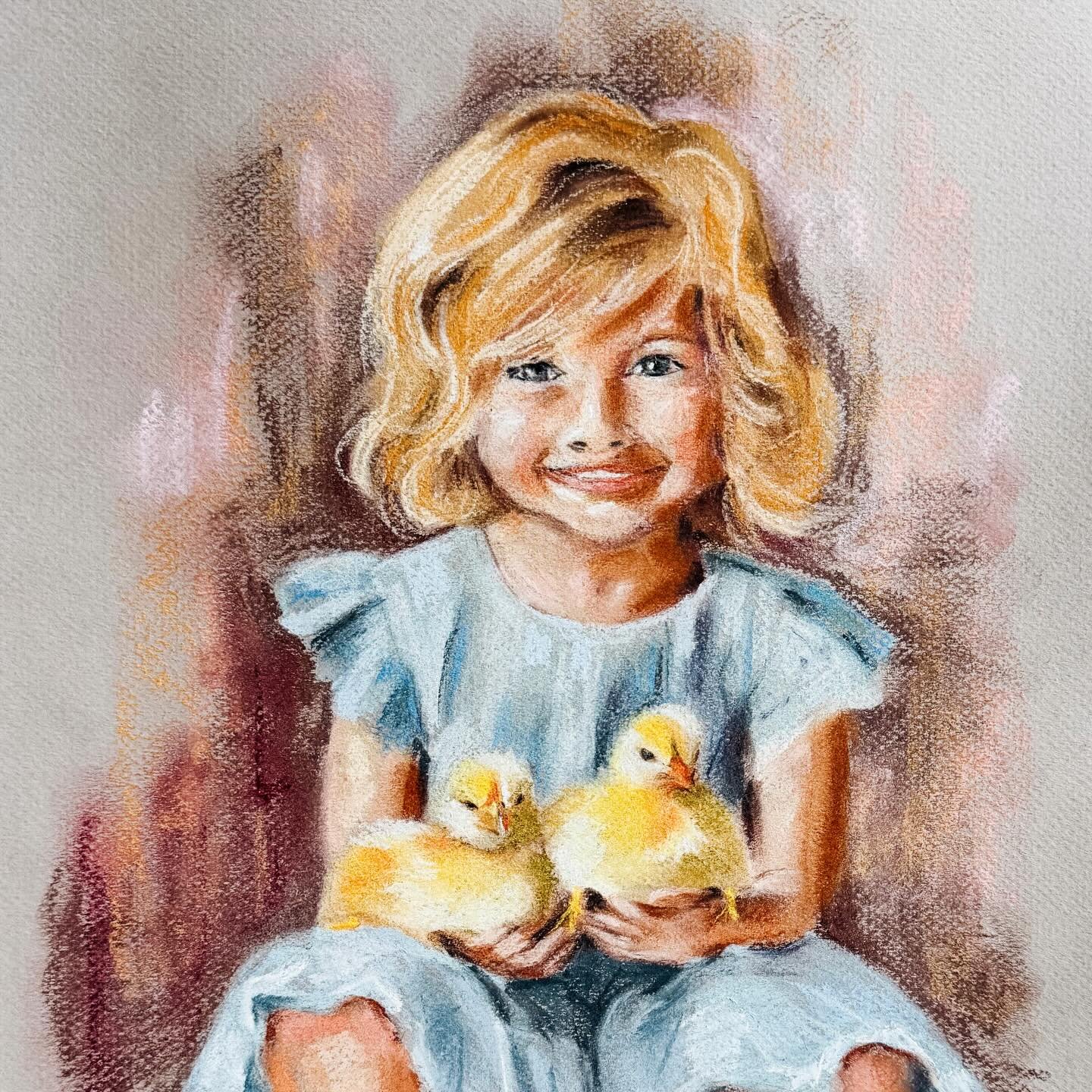 Easter duckling portrait I forgot to share 🐣 #softpastel #portrait