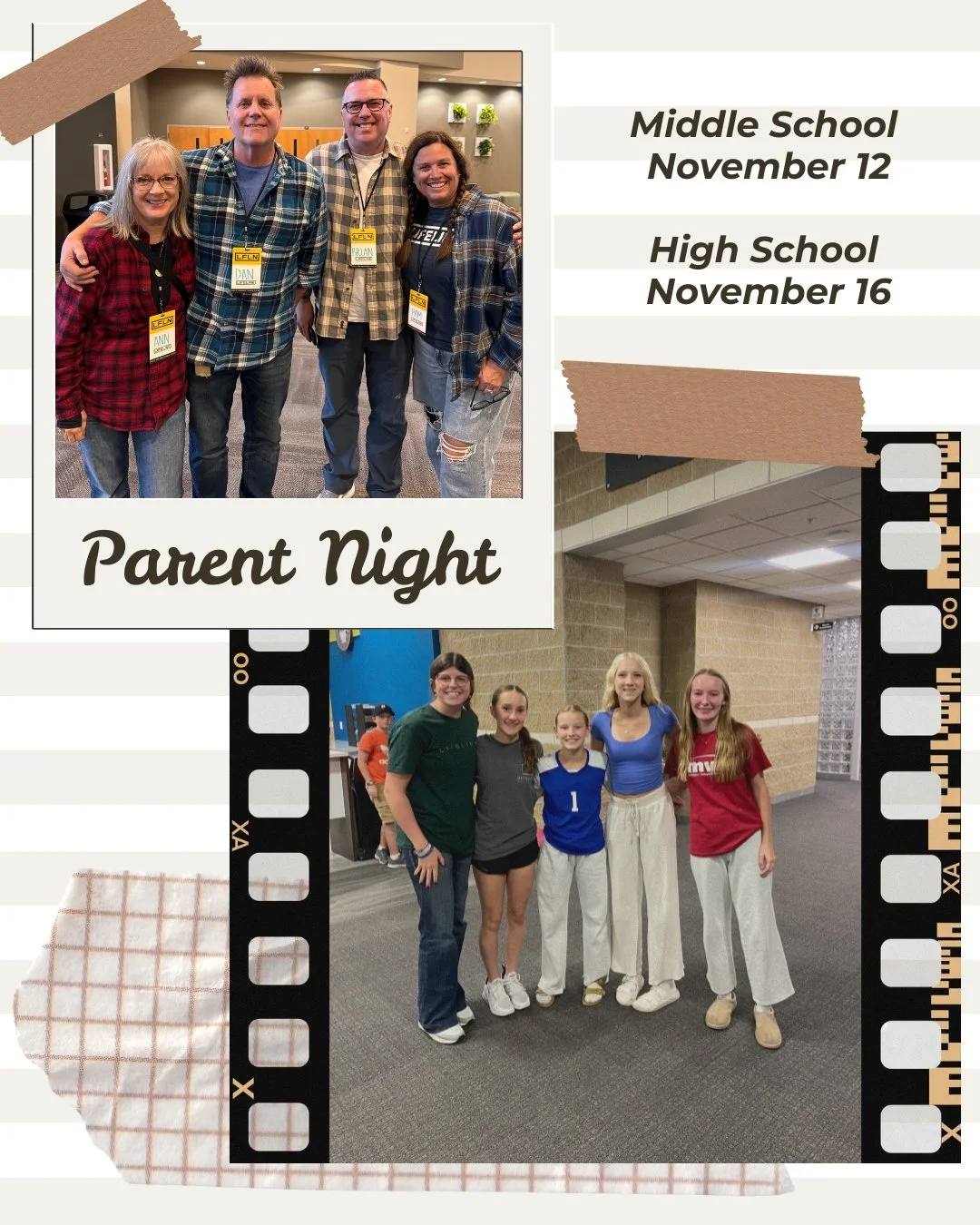 Parent Nights are this week! This is a great opportunity to meet your students' leader and experience a night of Lifeline. Be sure to register on our website @lifelinestudents.org under events. We hope to see you there!